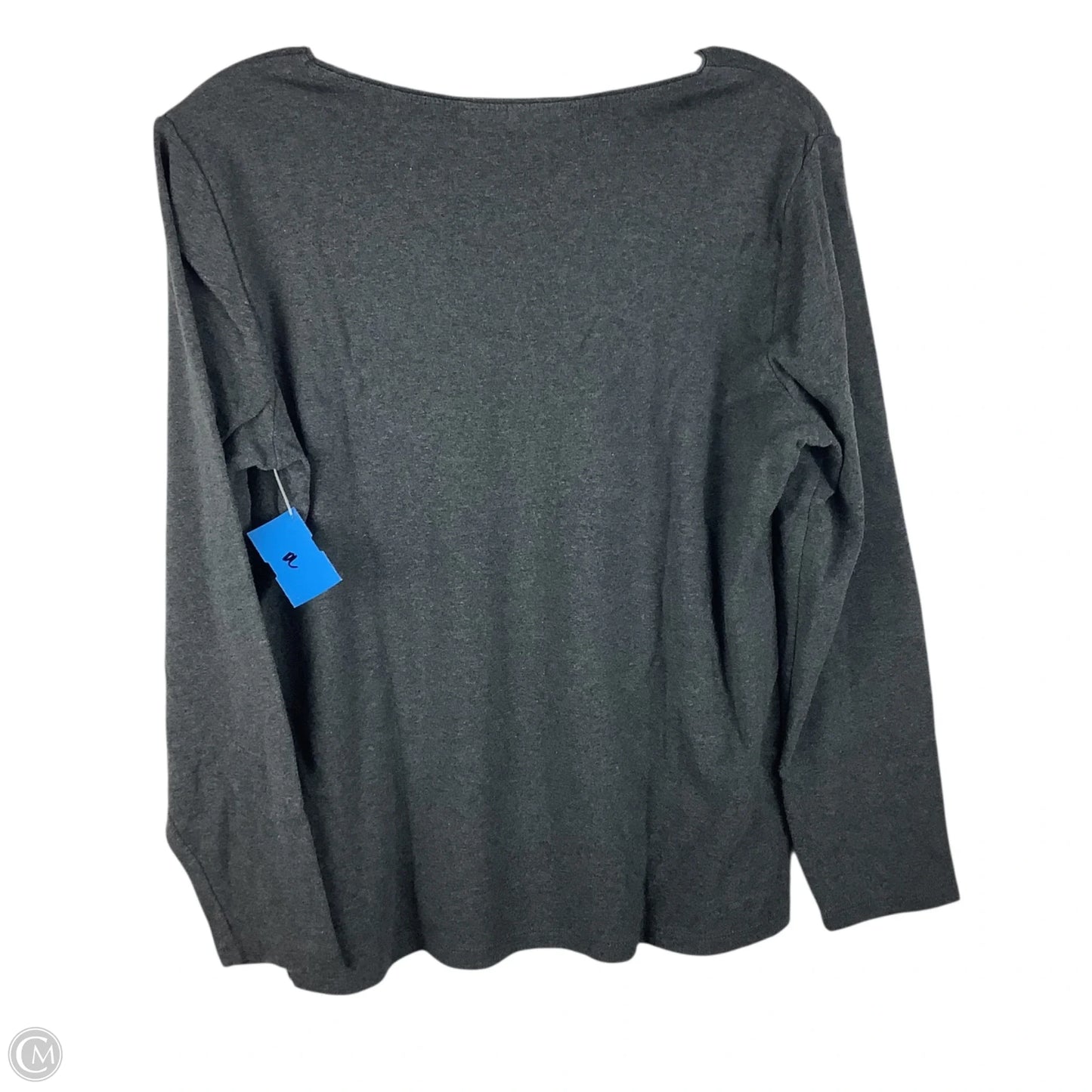 Top Long Sleeve By Karen Scott In Grey, Size: L