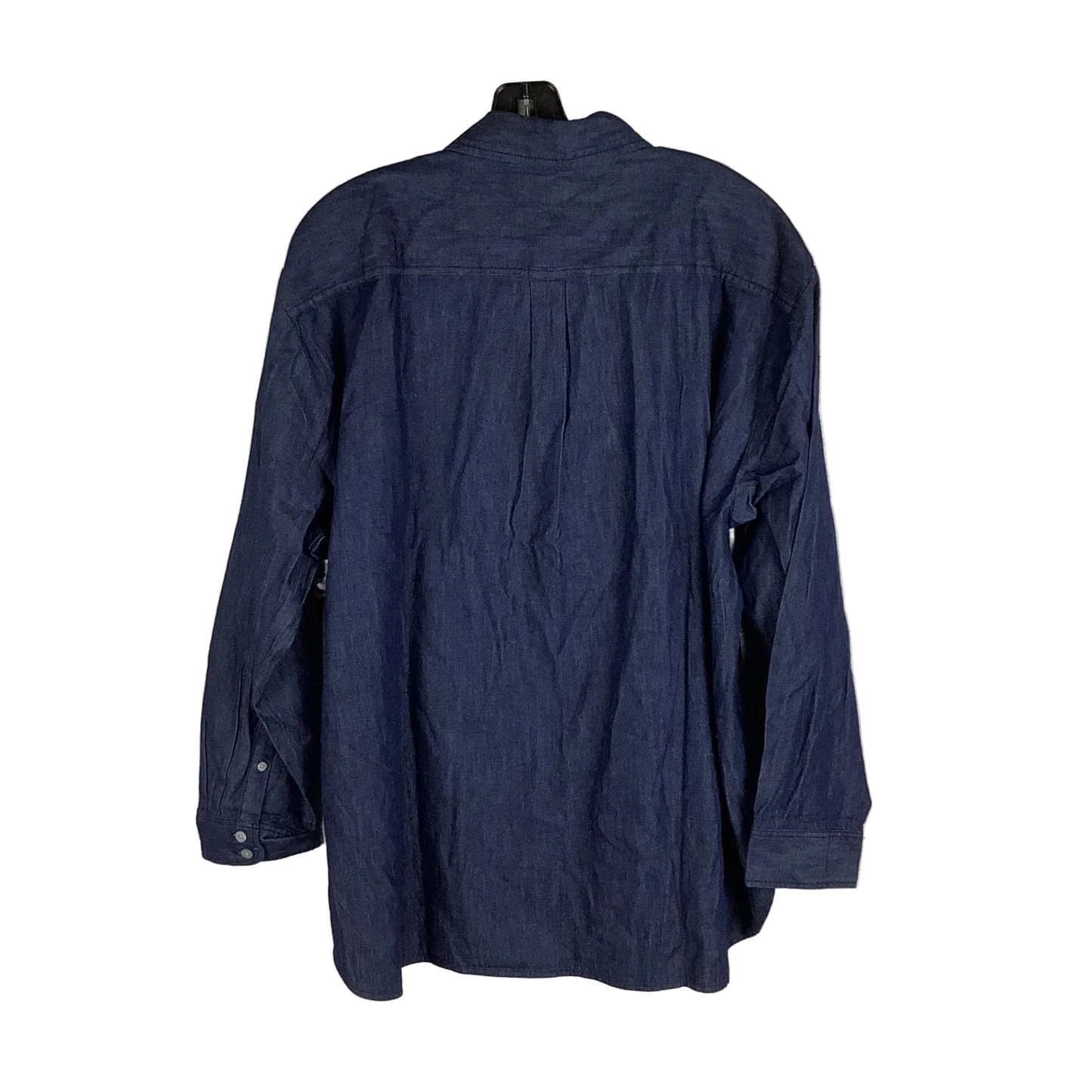 Top Long Sleeve By J. Crew In Blue Denim, Size: Xl