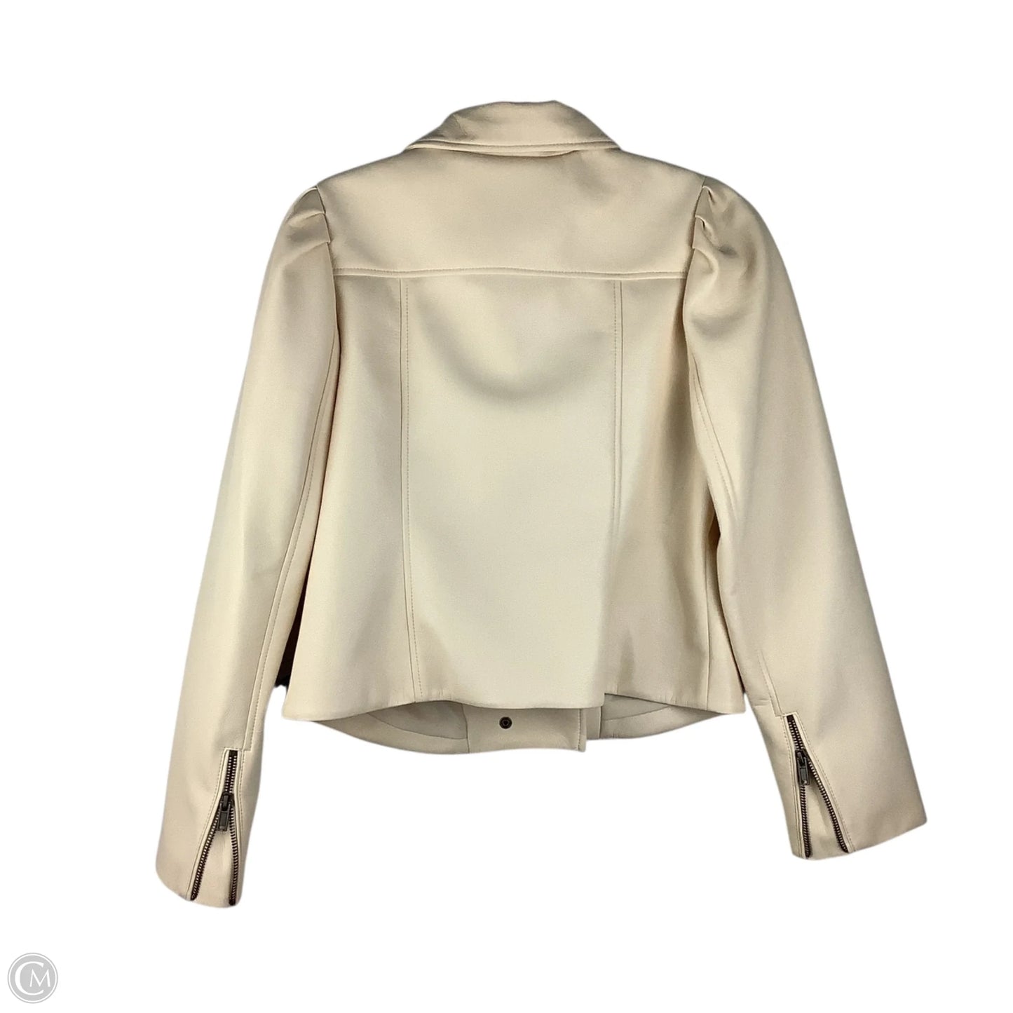 Jacket Pleather By Marie Oliver In Cream, Size: S