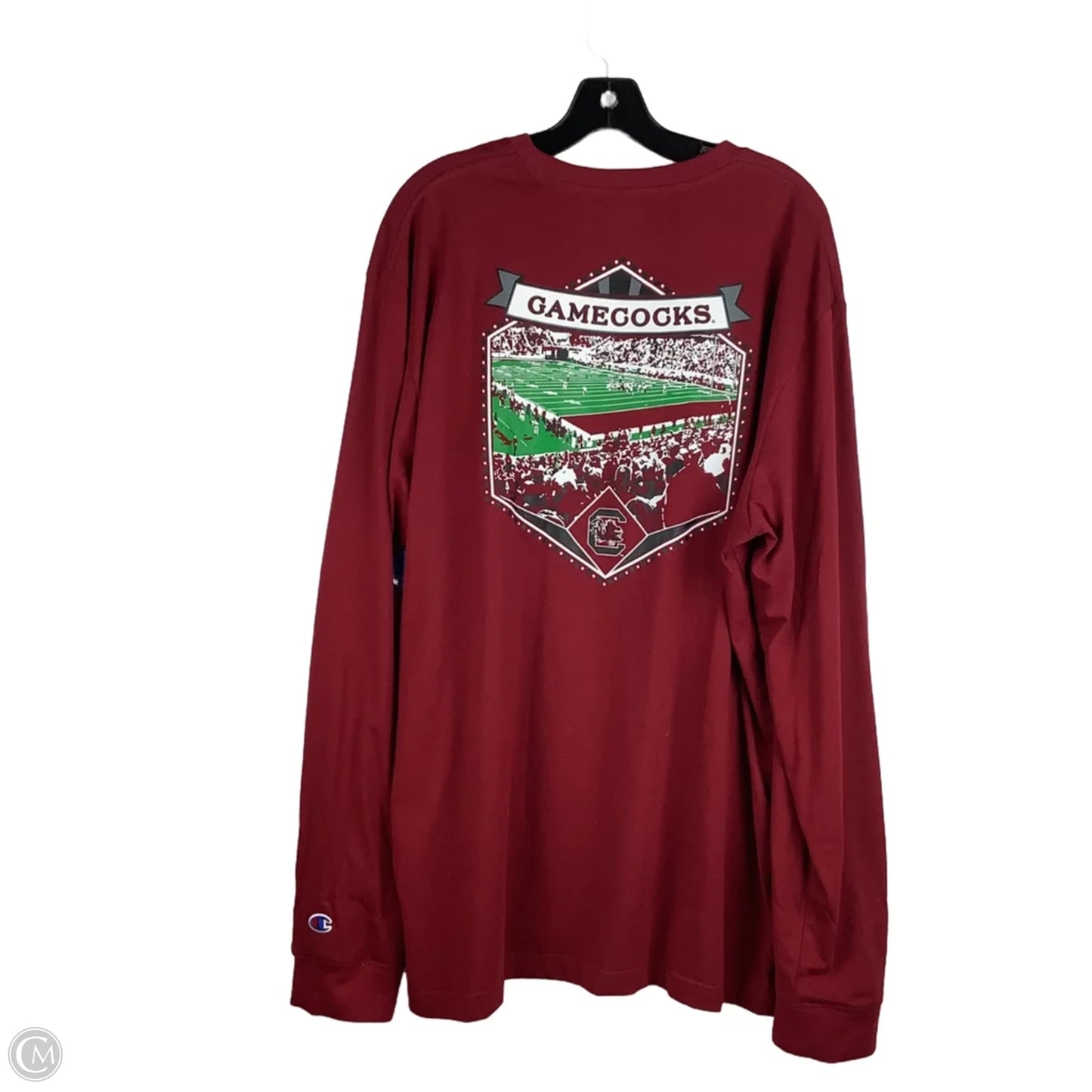 Top Long Sleeve Basic By Champion In Maroon, Size: 2x