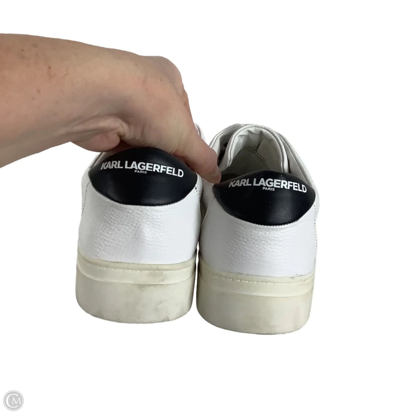 Shoes Designer By Karl Lagerfeld In White, Size: 11