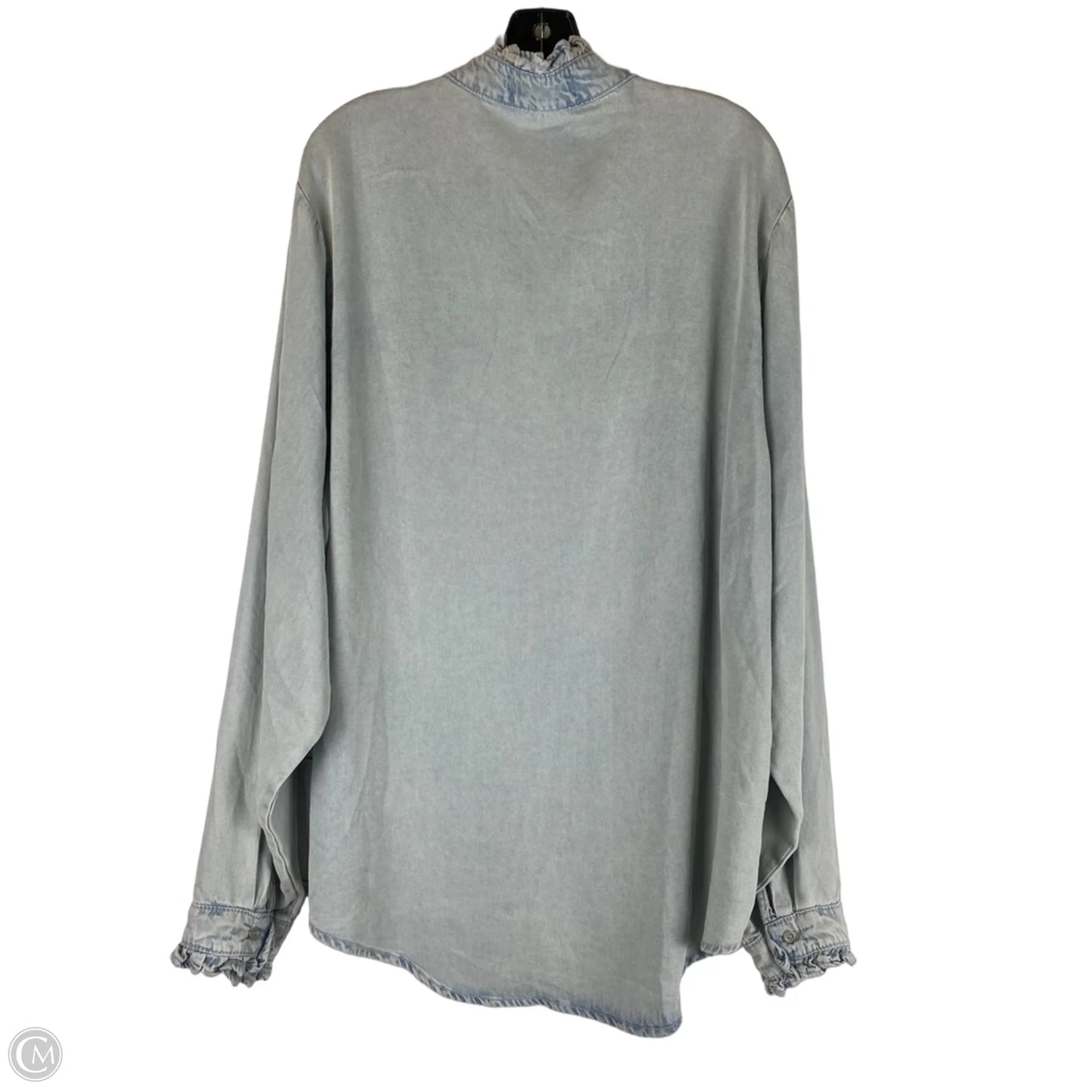 Top Long Sleeve By Chicsoul In Blue Denim, Size: 1x