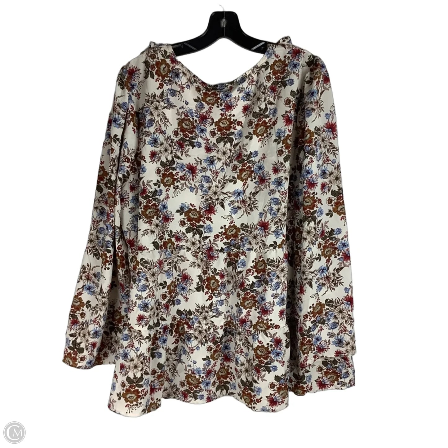 Top Long Sleeve By Clothes Mentor In Floral Print, Size: 2x