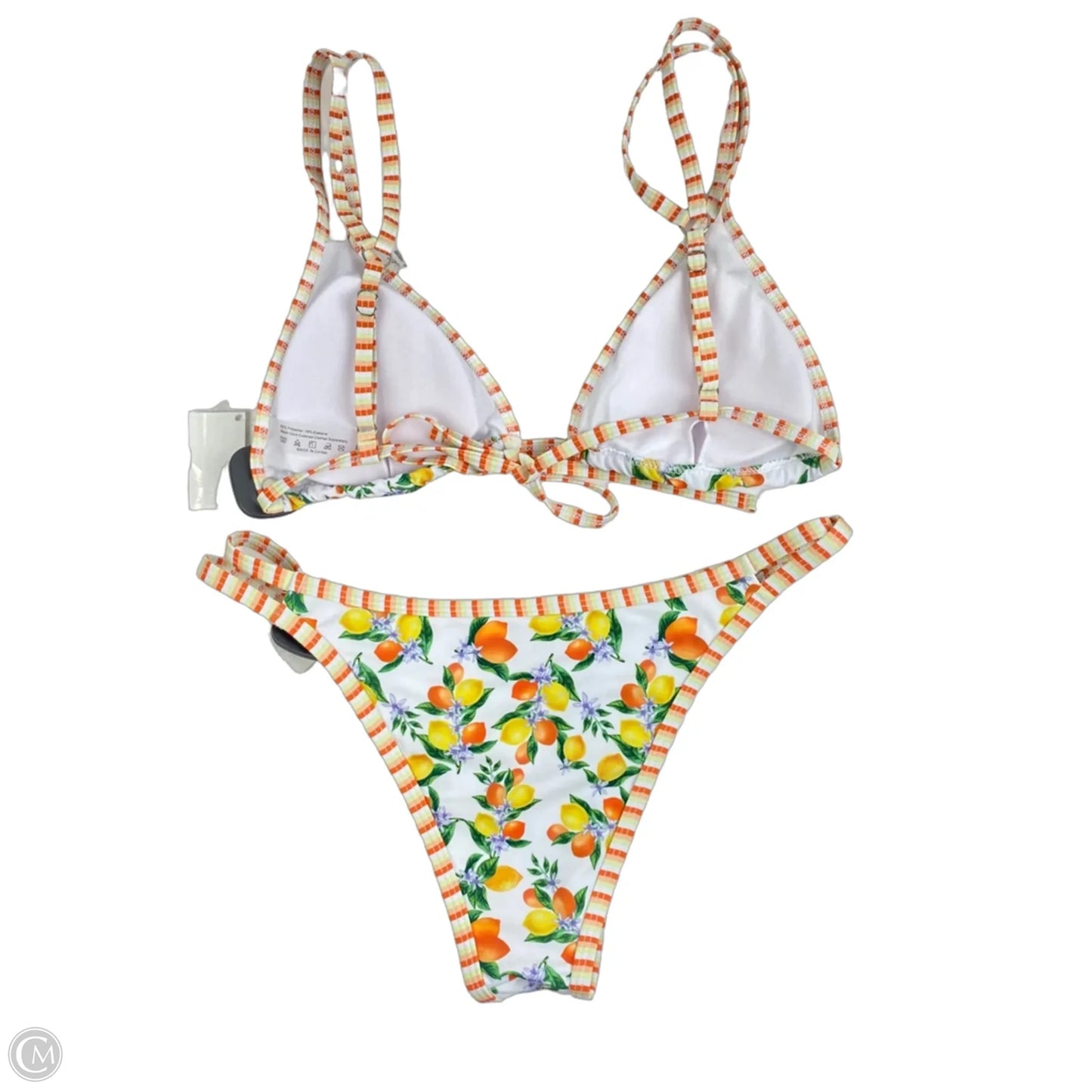 Swimsuit 2pc By Clothes Mentor In Orange & Yellow, Size: L
