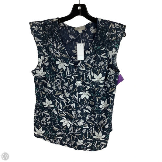 Top Sleeveless By Loft In Navy, Size: S