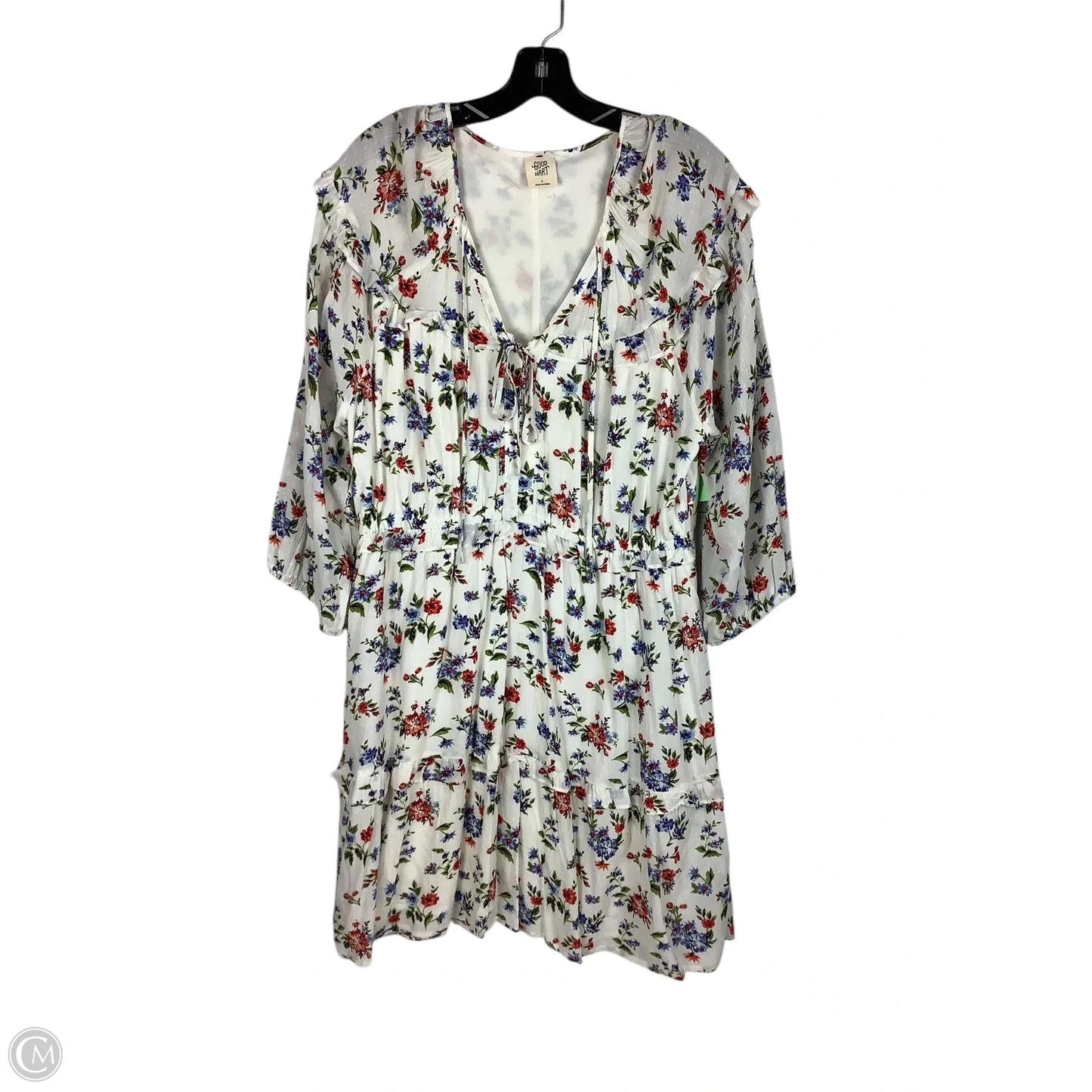 Dress Casual Midi By Clothes Mentor In Floral Print, Size: L