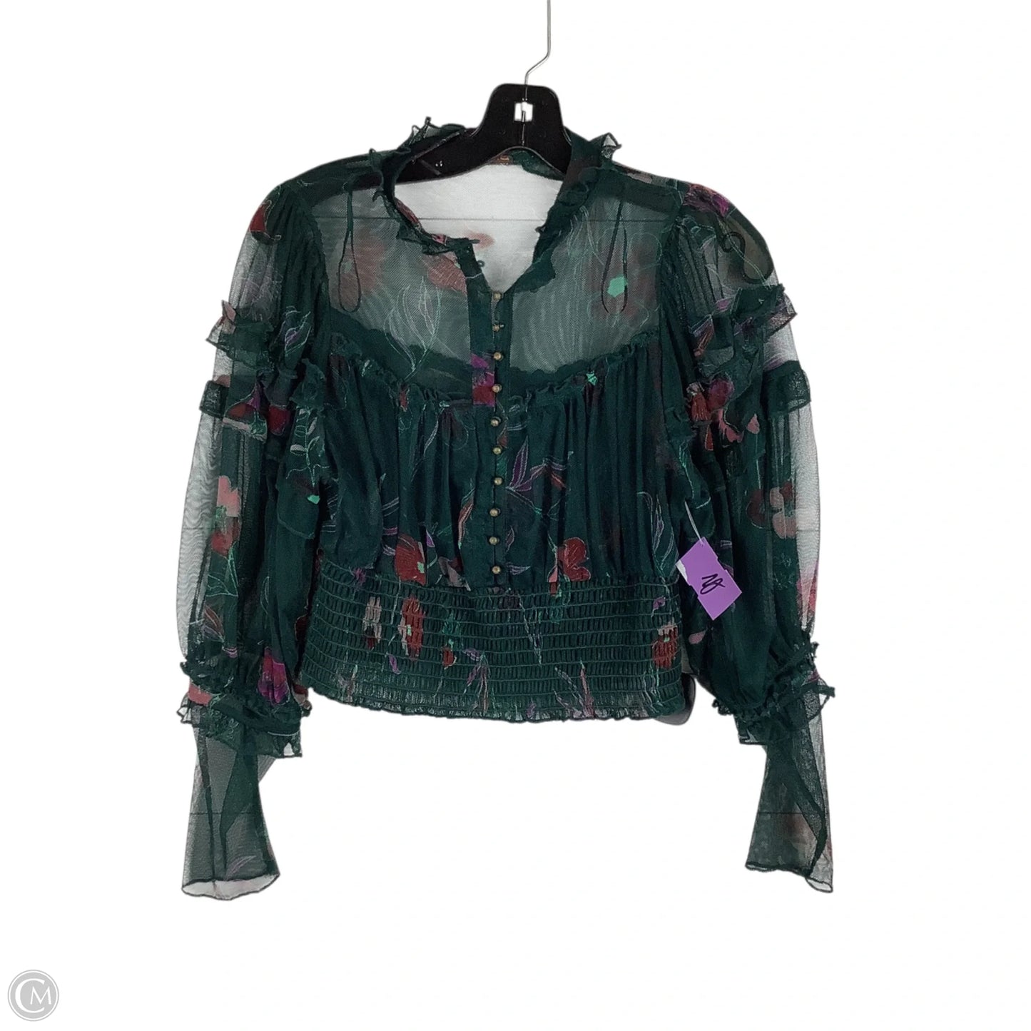 Top Long Sleeve By Free People In Green, Size: S
