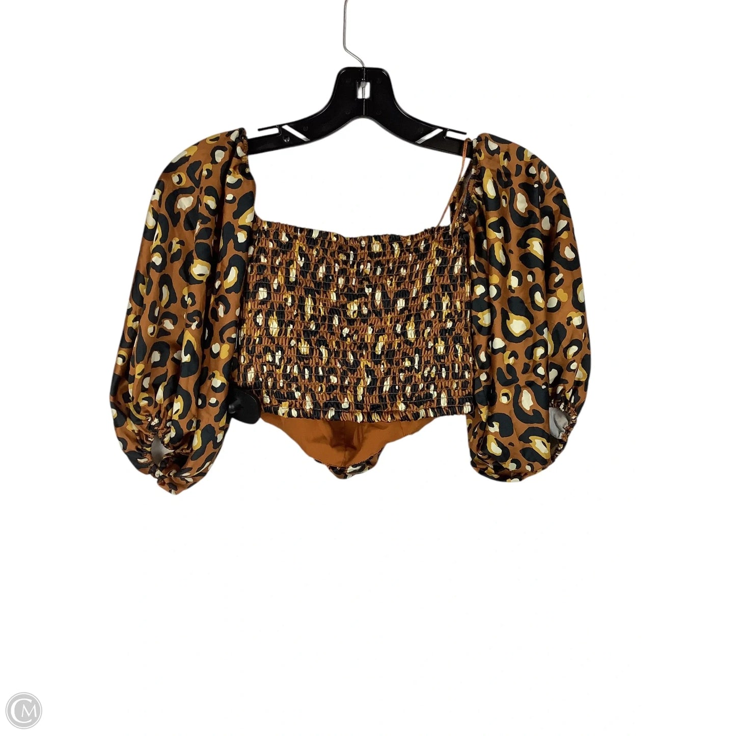 Top Short Sleeve By Express In Animal Print, Size: Xs