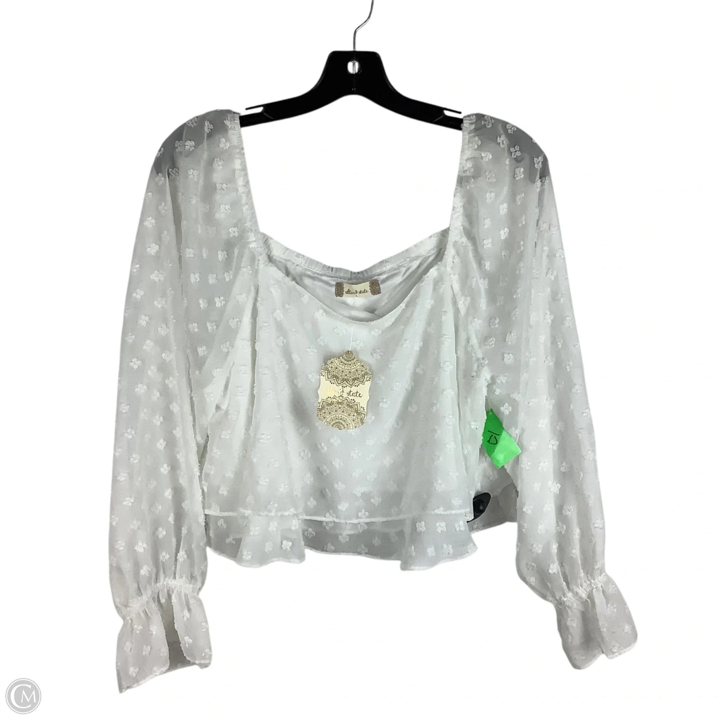Top Long Sleeve By Altard State In White, Size: L