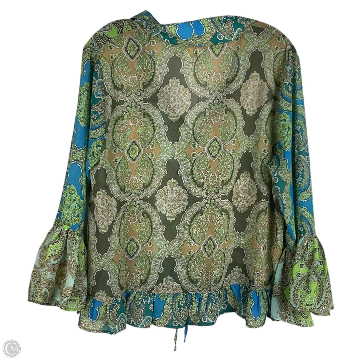 Top Long Sleeve By Cato In Green, Size: L