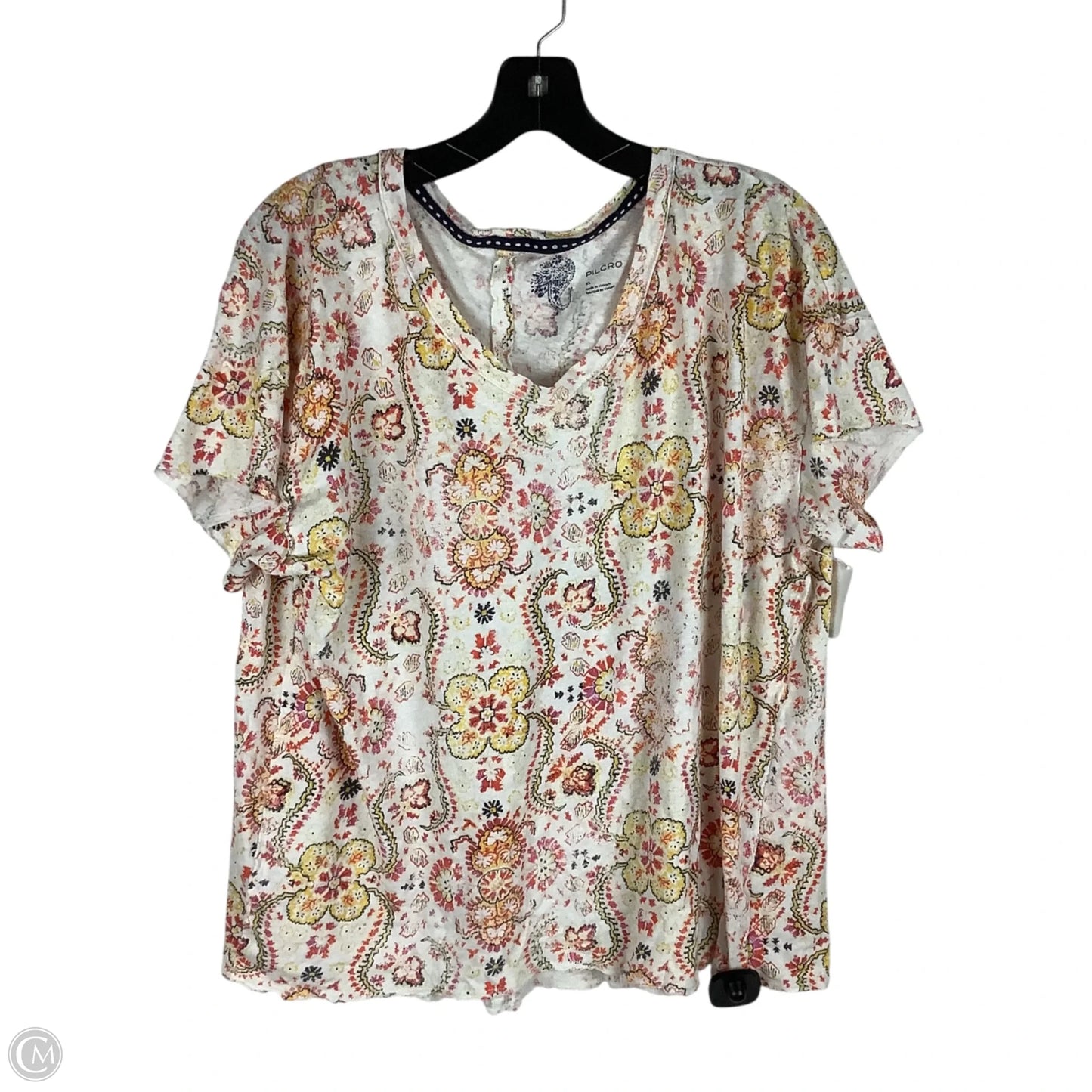 Top Short Sleeve By Pilcro In Floral Print, Size: Xl