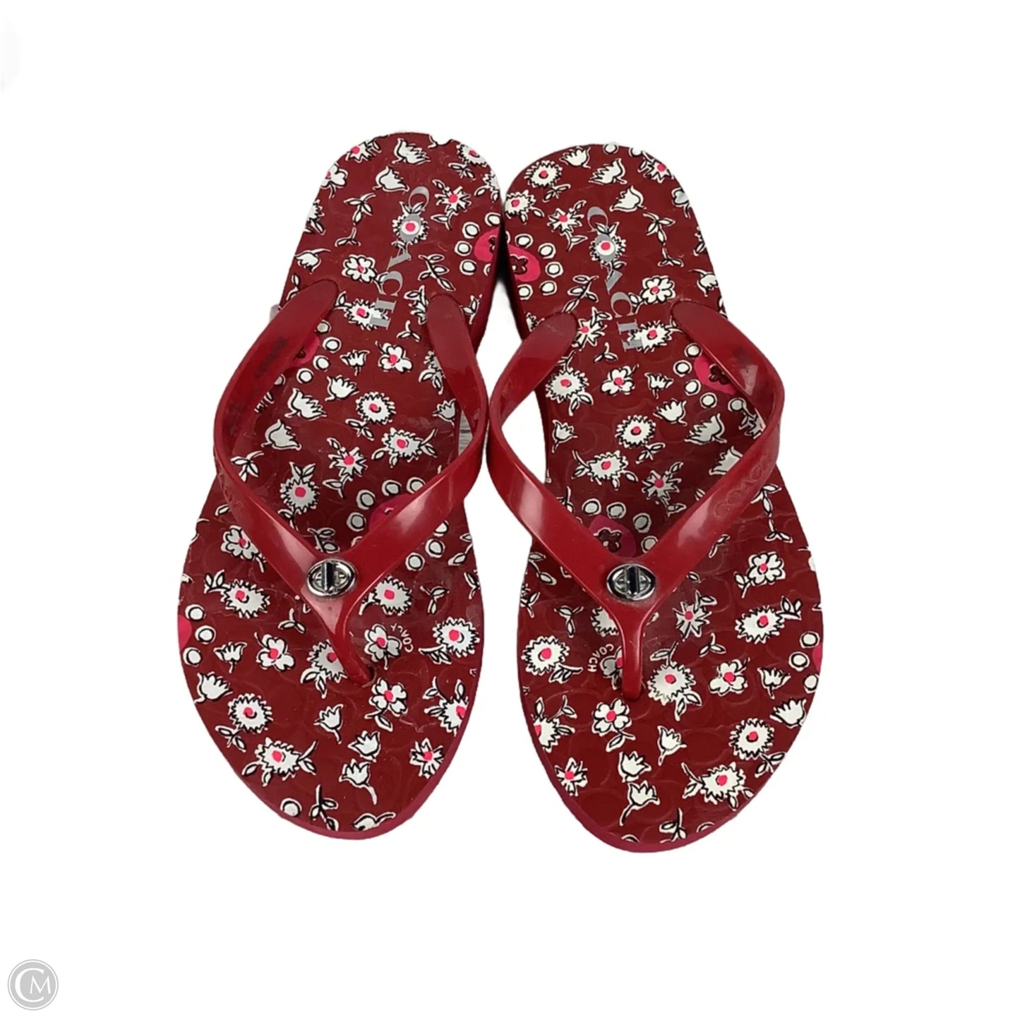 Sandals Designer By Coach In Red, Size: 7