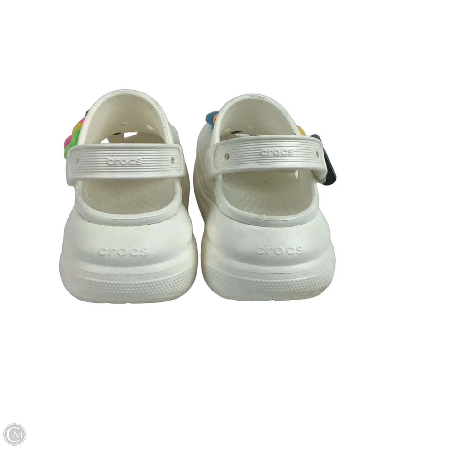 Sandals Heels Platform By Crocs In White, Size: 9