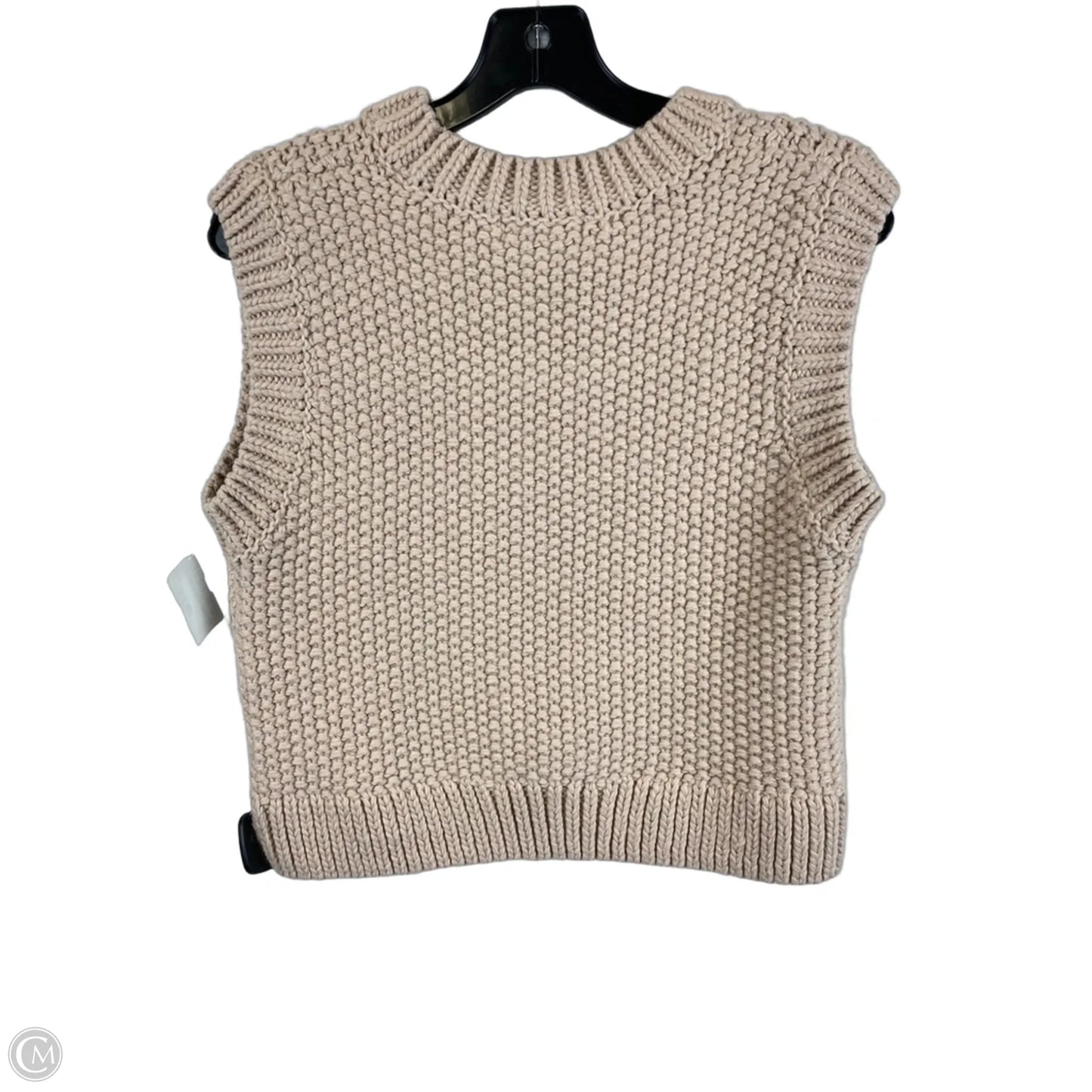 Sweater Short Sleeve By H&m In Cream, Size: M
