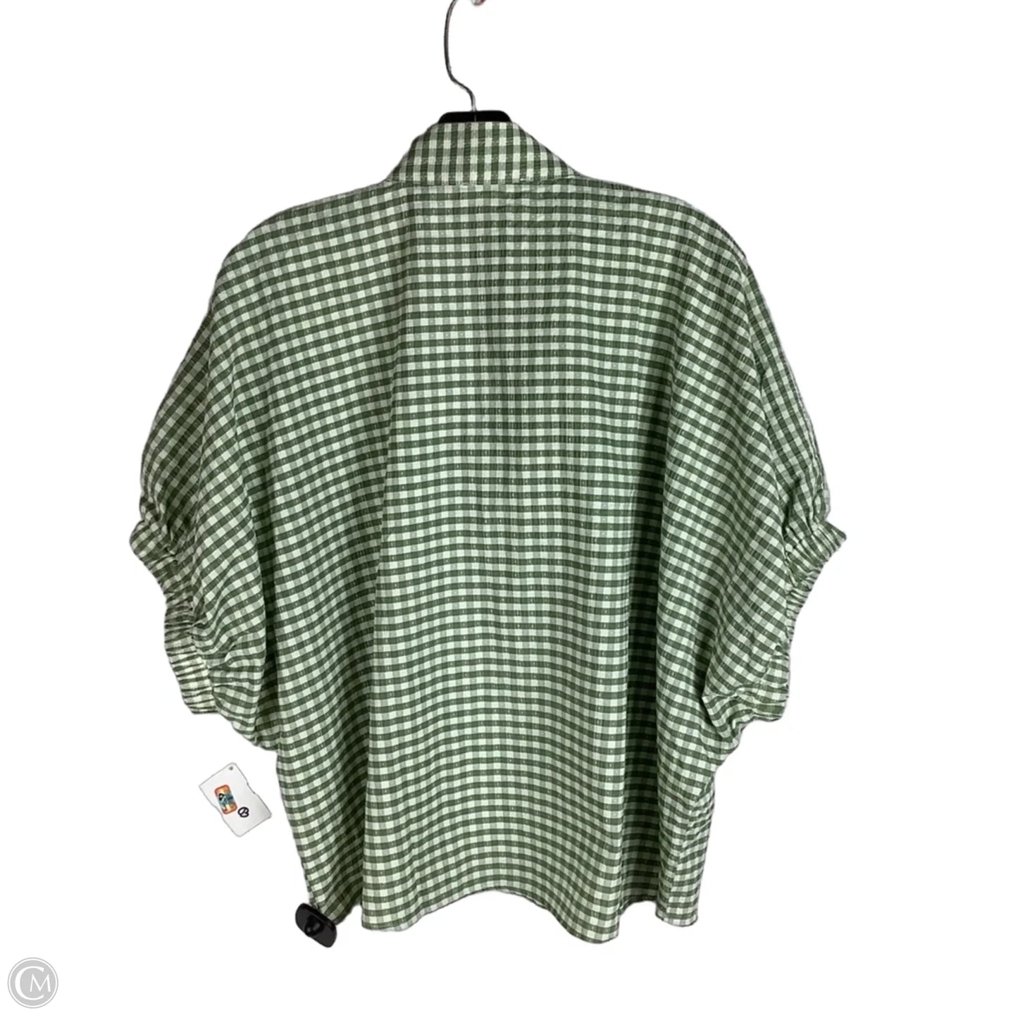 Top Short Sleeve By Entro In Plaid Pattern, Size: M