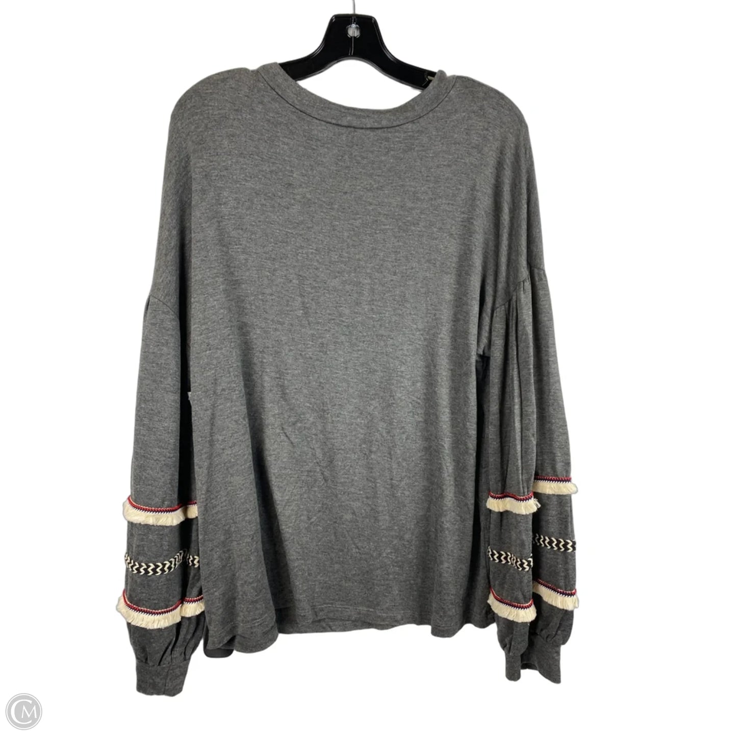 Top Long Sleeve By Ces Femme In Grey, Size: Xl