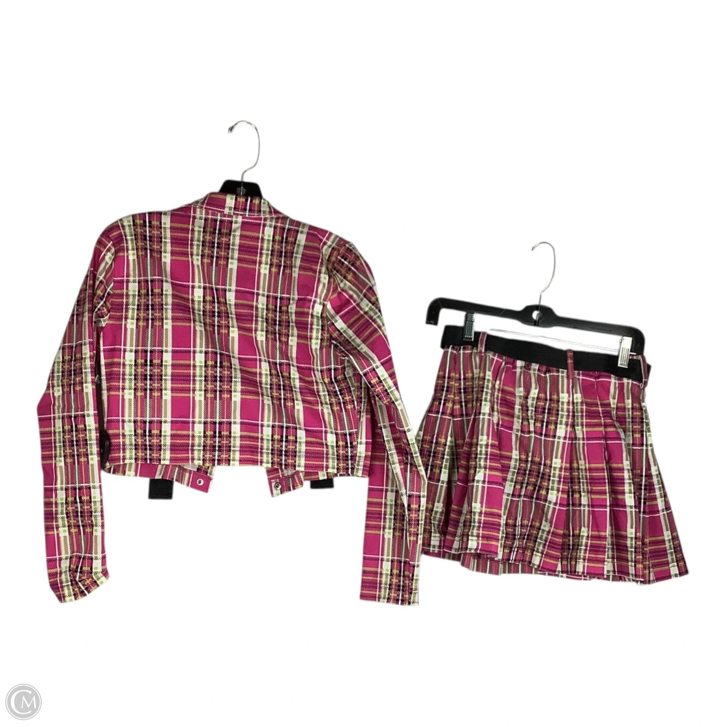 Top 2pc Long Sleeve By Clothes Mentor In Plaid Pattern, Size: S