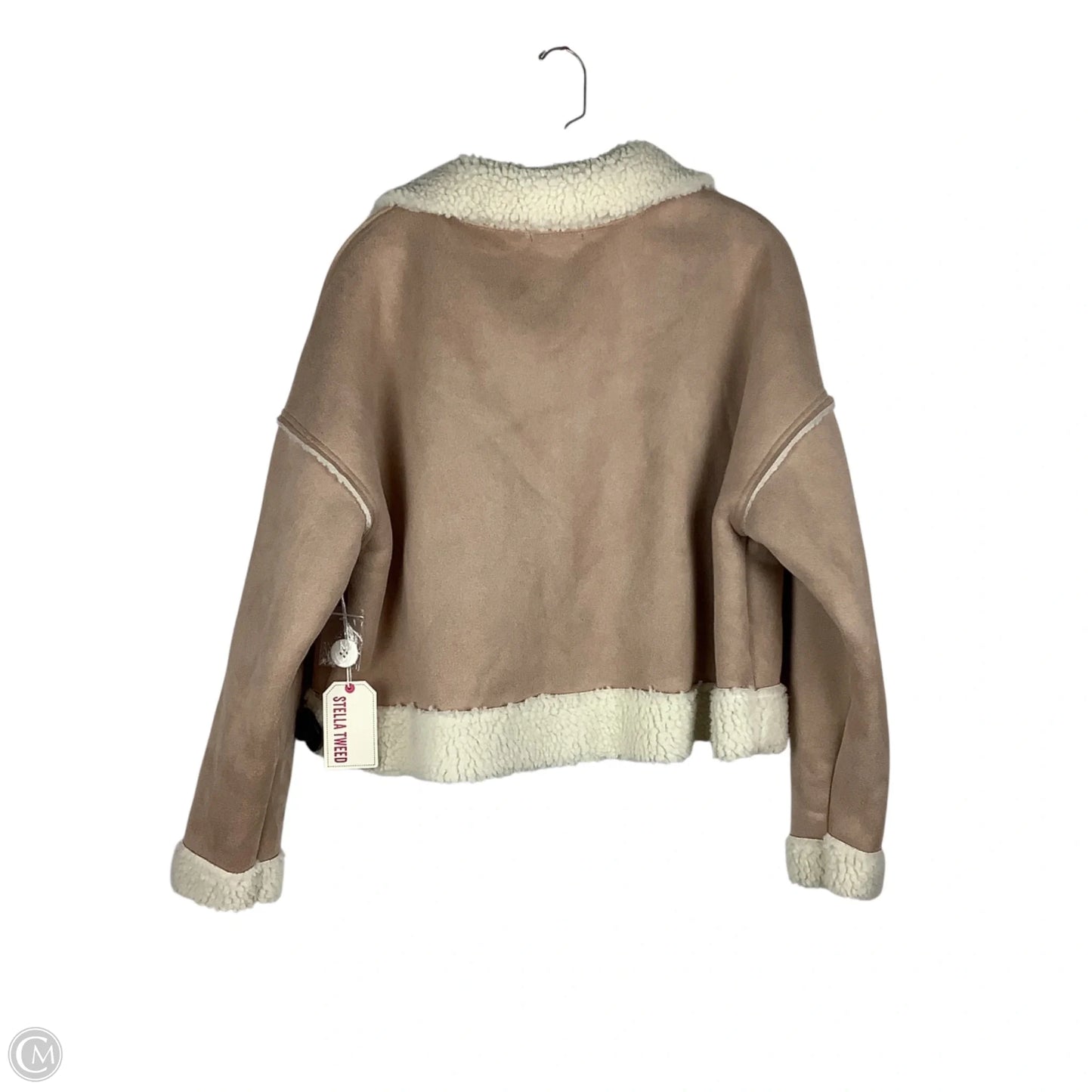Jacket Faux Fur & Sherpa By Clothes Mentor In Beige, Size: M