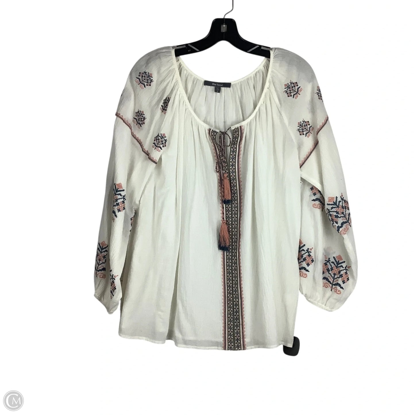 Top Long Sleeve By Blue Tassel In Cream, Size: S