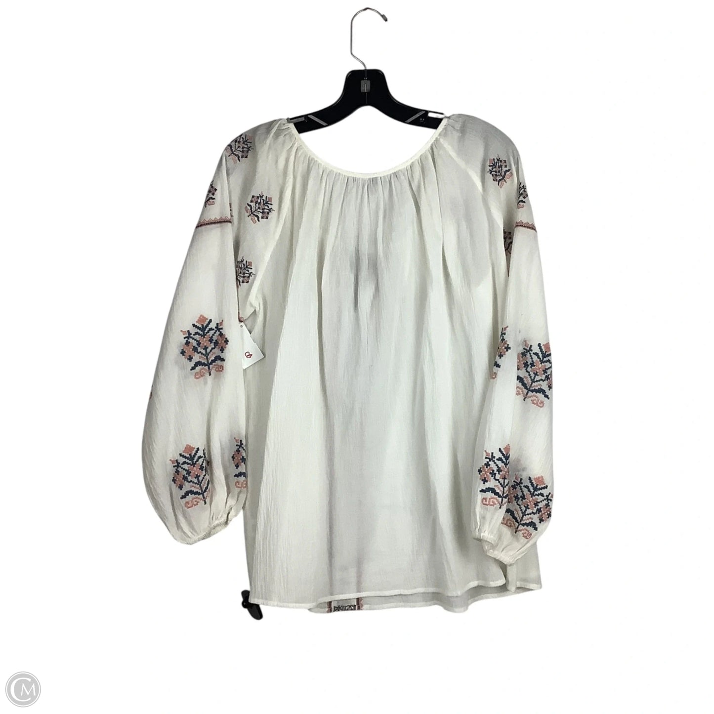 Top Long Sleeve By Blue Tassel In Cream, Size: S