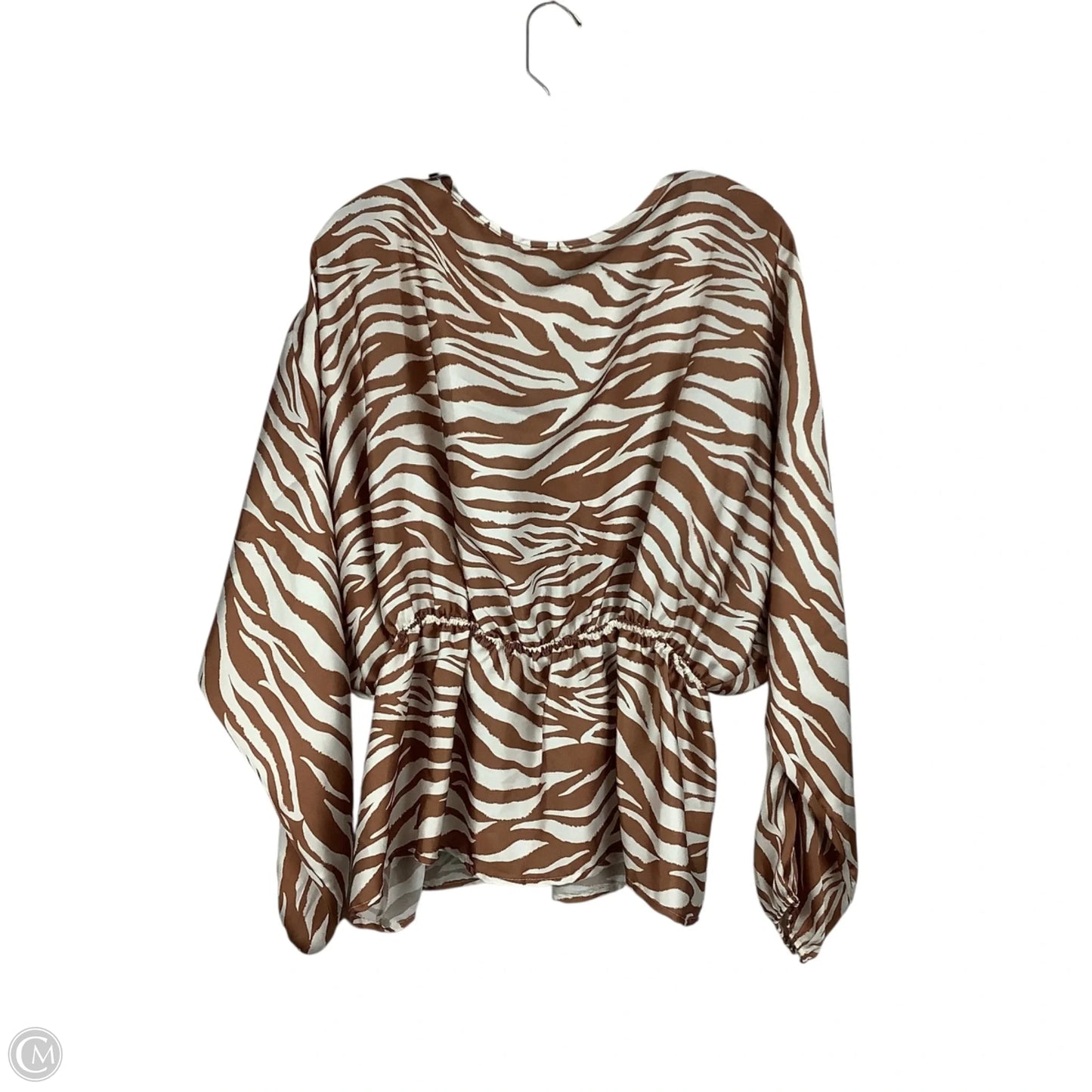 Top Long Sleeve By Bibi In Animal Print, Size: S