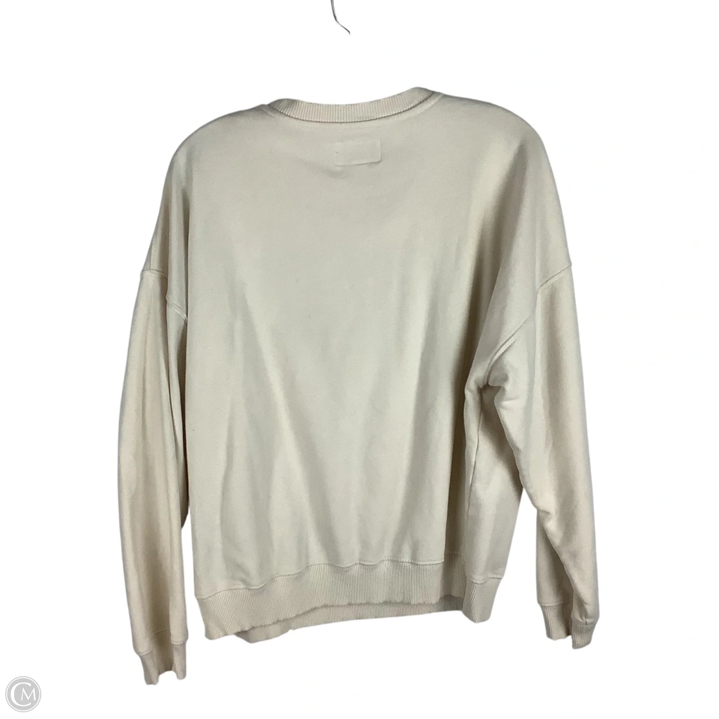 Sweatshirt Collar By American Eagle In Cream & Green, Size: L