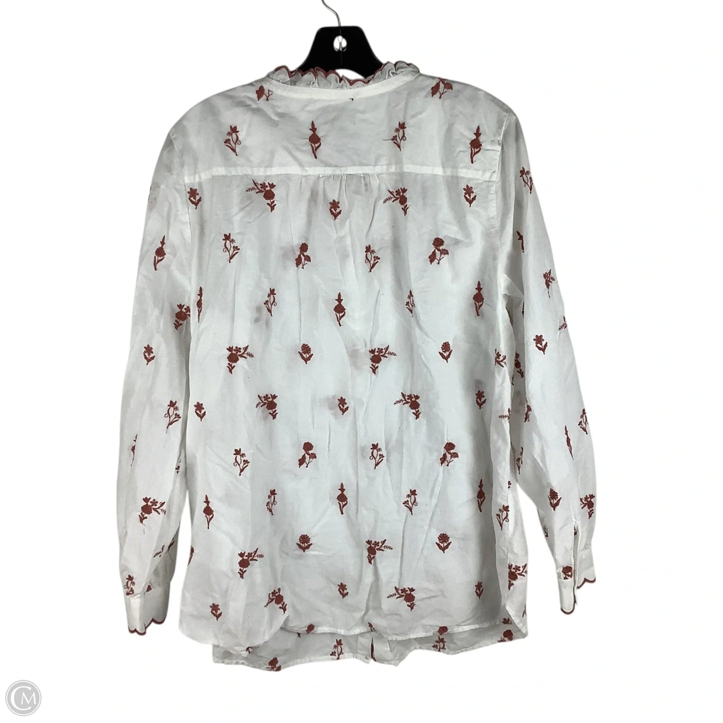 Top Long Sleeve By Talbots In White, Size: Xl