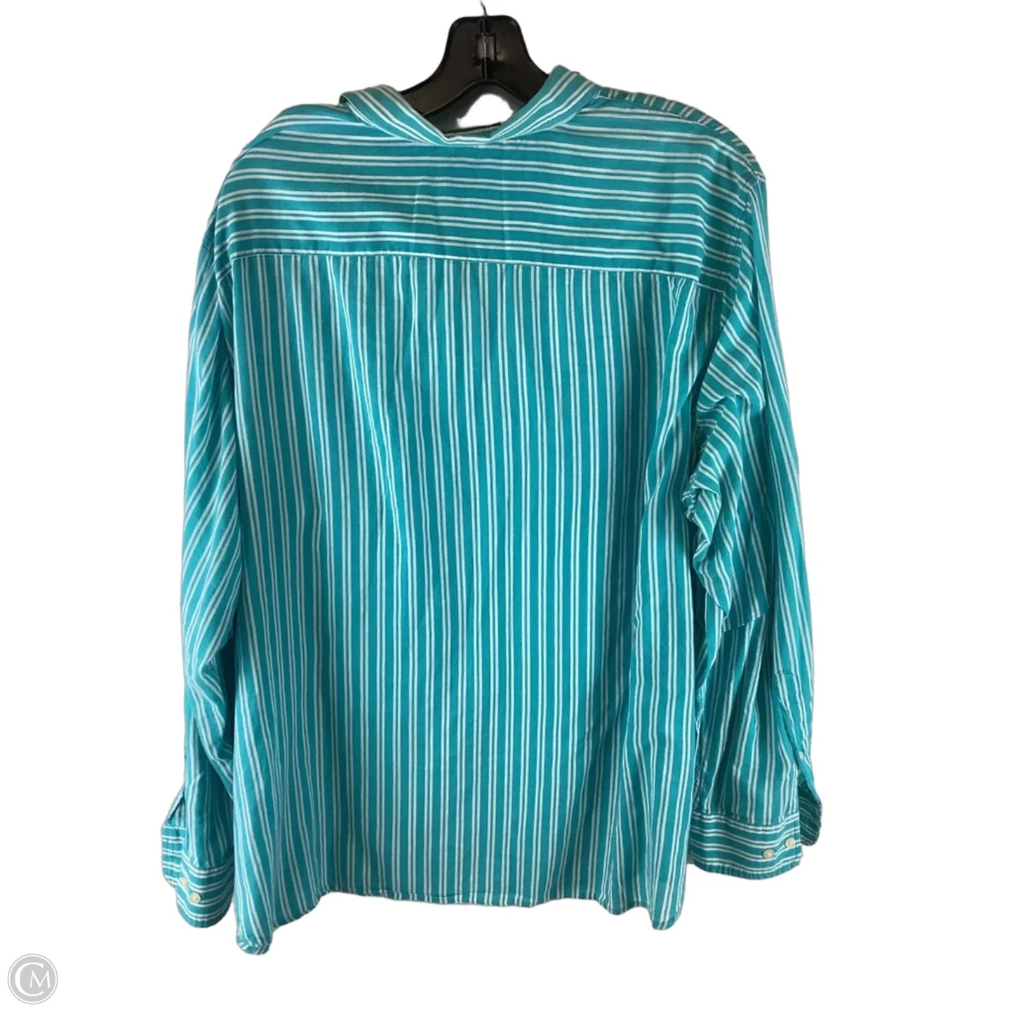 Top Long Sleeve By Lauren By Ralph Lauren In Striped Pattern, Size: 3x