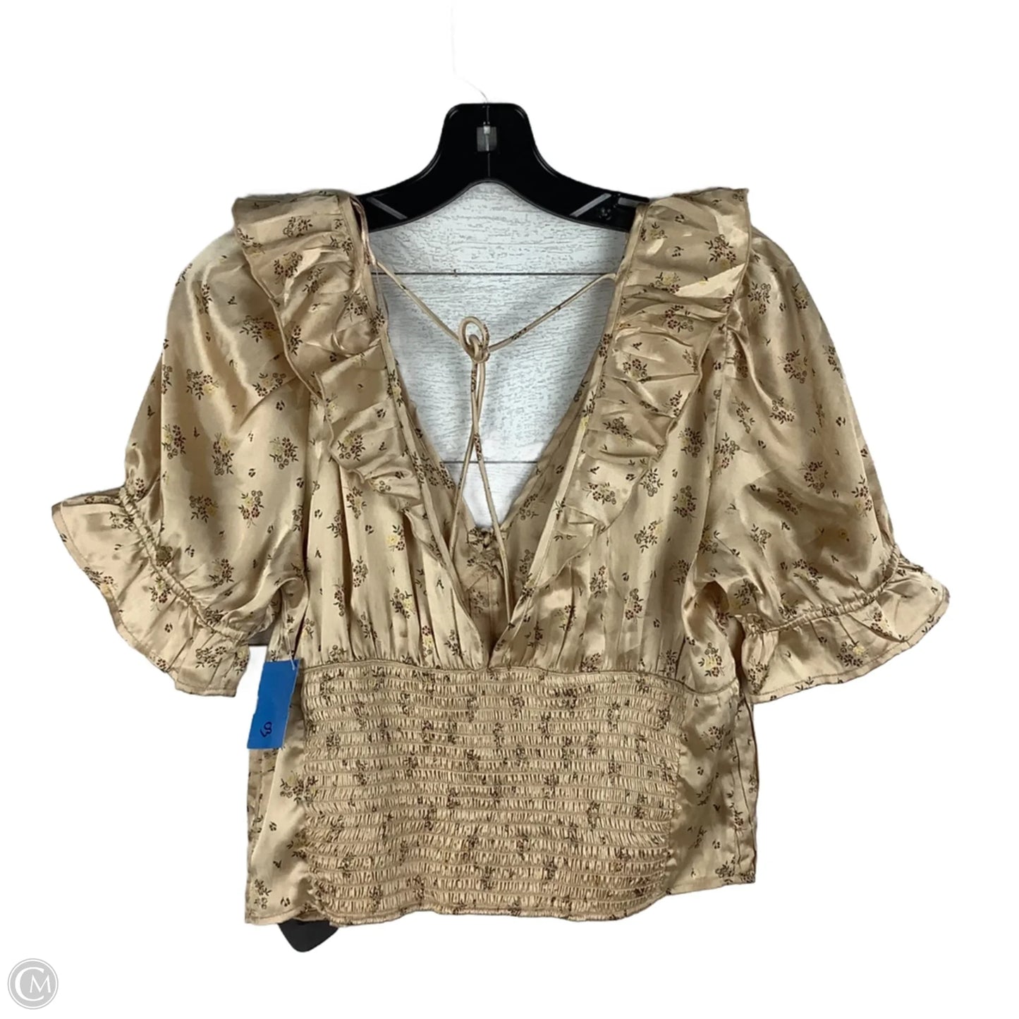 Top Short Sleeve By Free People In Floral Print, Size: M