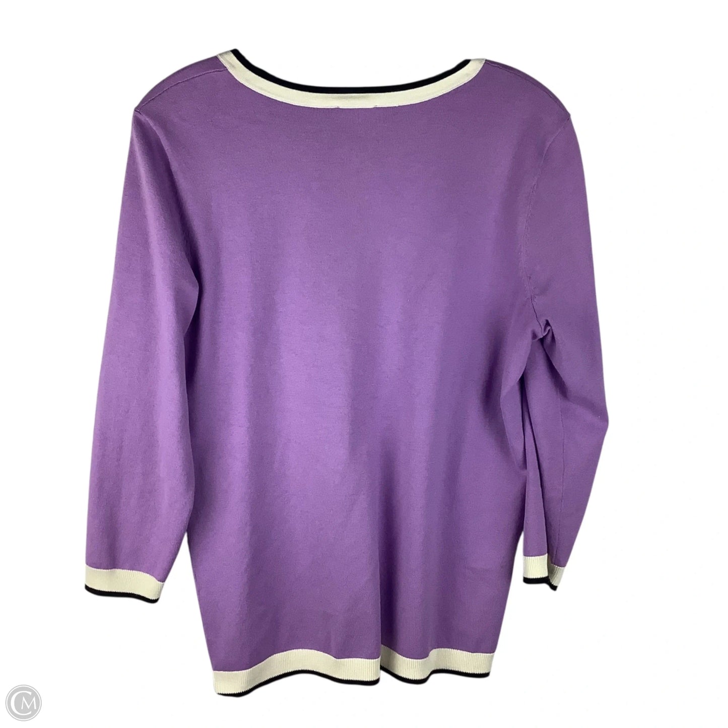 Sweater Cardigan By Talbots In Purple, Size: M