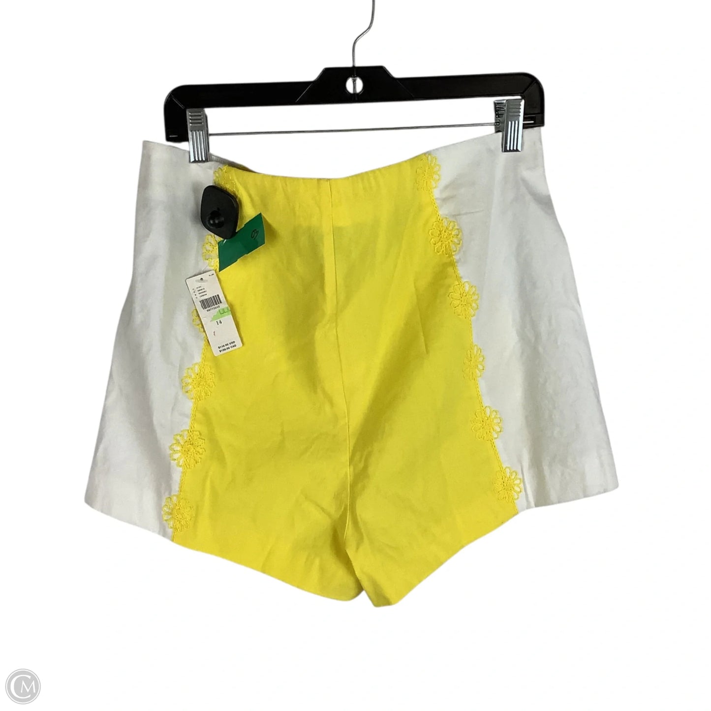Shorts By Maeve In White & Yellow, Size: 14