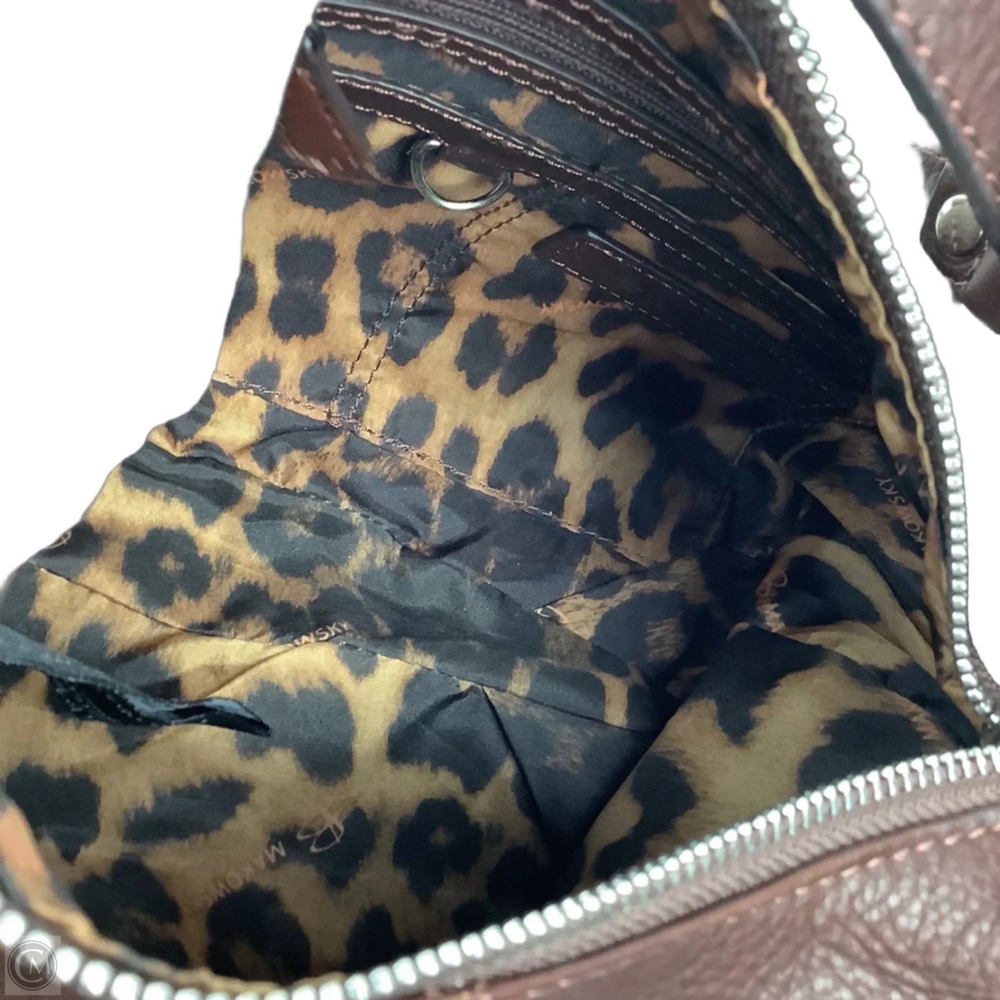 Handbag Leather By Makowsky, Size: Medium
