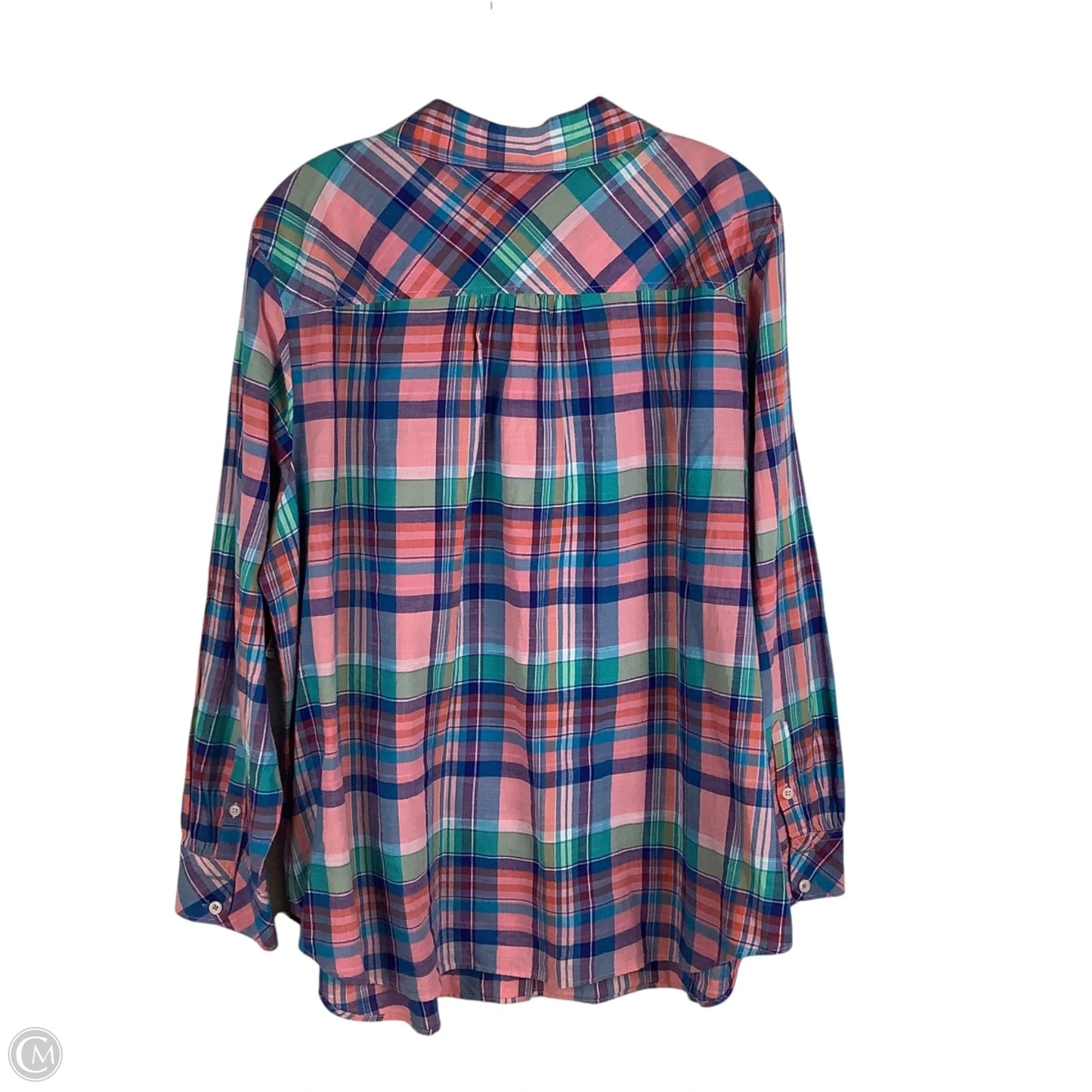 Top Long Sleeve By Talbots In Checkered Pattern, Size: 2x