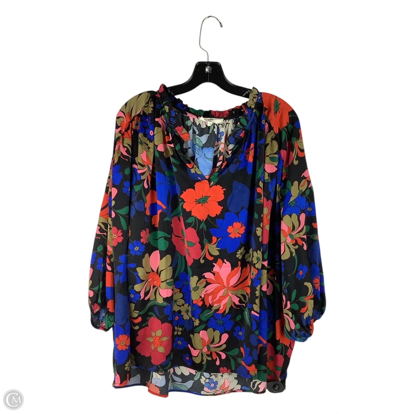 Top Long Sleeve By Entro In Floral Print, Size: L