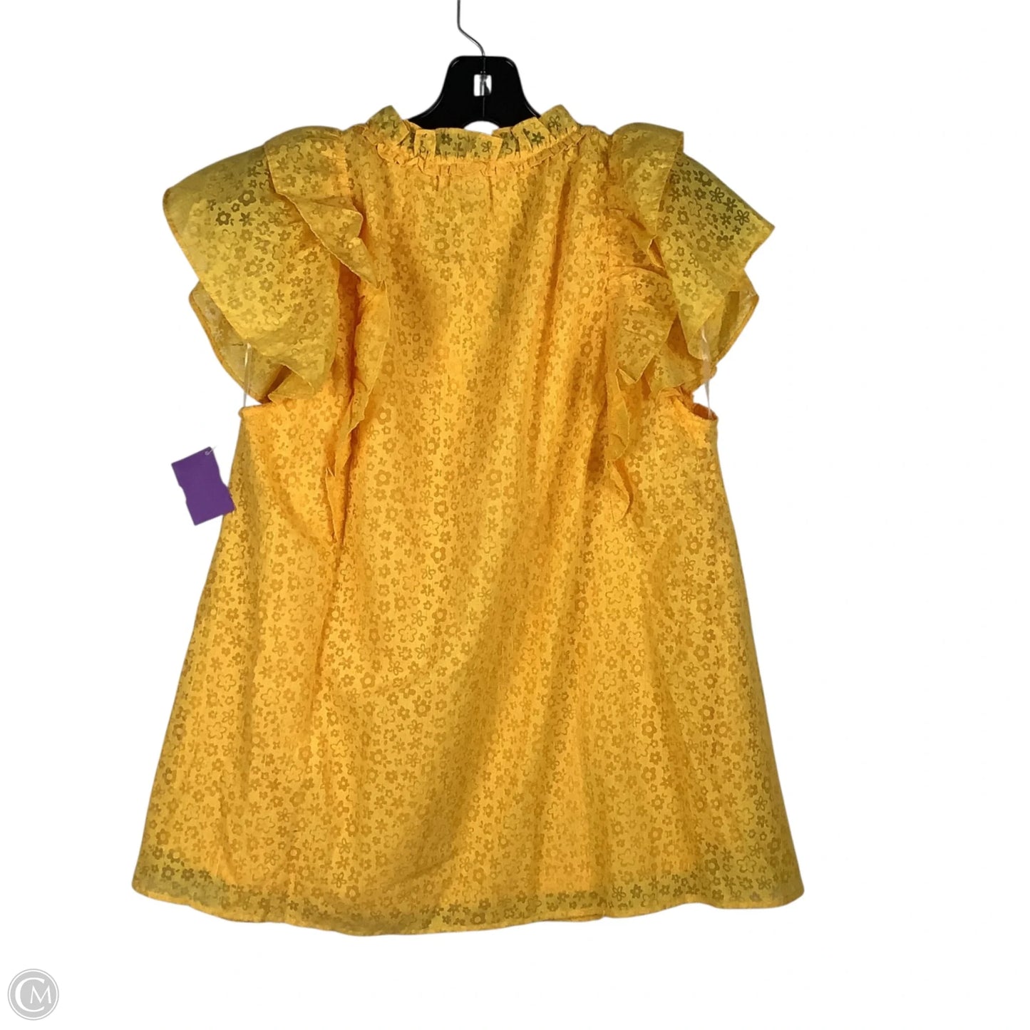 Top Short Sleeve By Entro In Yellow, Size: L