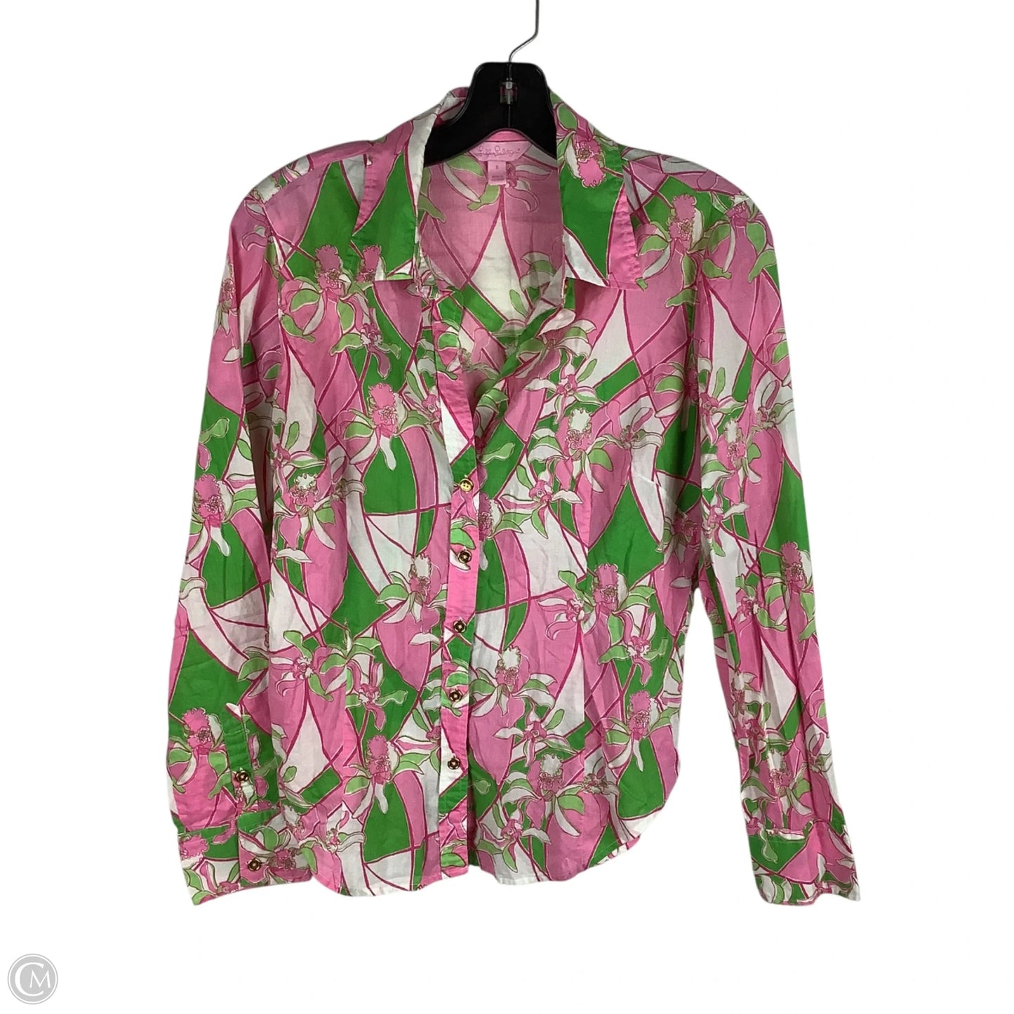 Top Long Sleeve Designer By Lilly Pulitzer In Pink, Size: 8