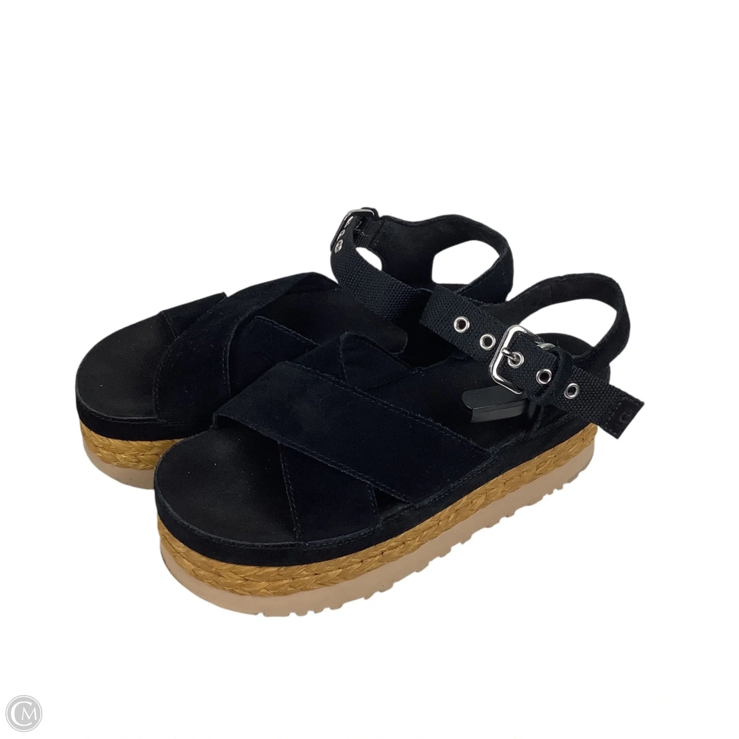 Sandals Designer By Ugg In Black, Size: 7