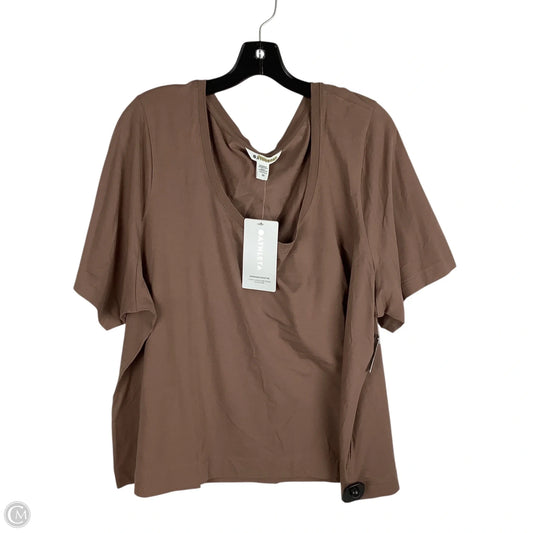 Athletic Top Short Sleeve By Athleta In Brown, Size: 3x