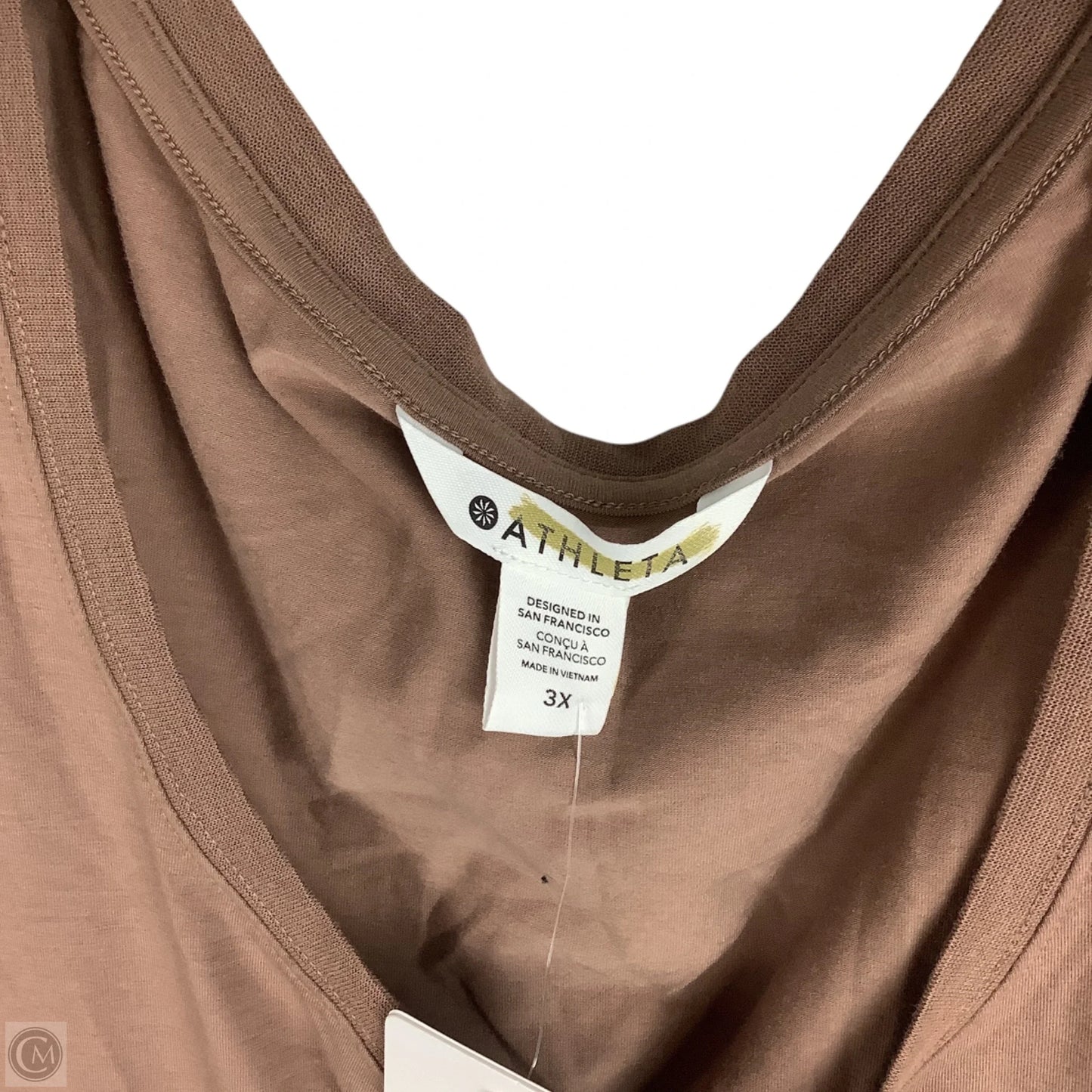 Athletic Top Short Sleeve By Athleta In Brown, Size: 3x