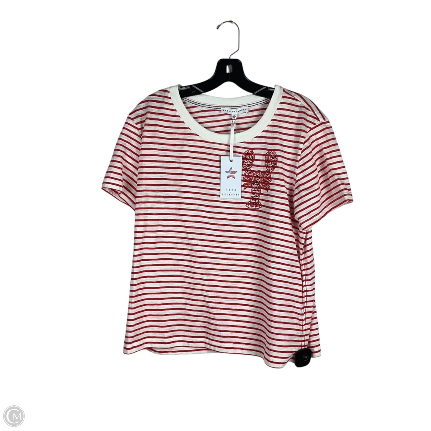 Top Short Sleeve By Jane And Delancey In Striped Pattern, Size: M
