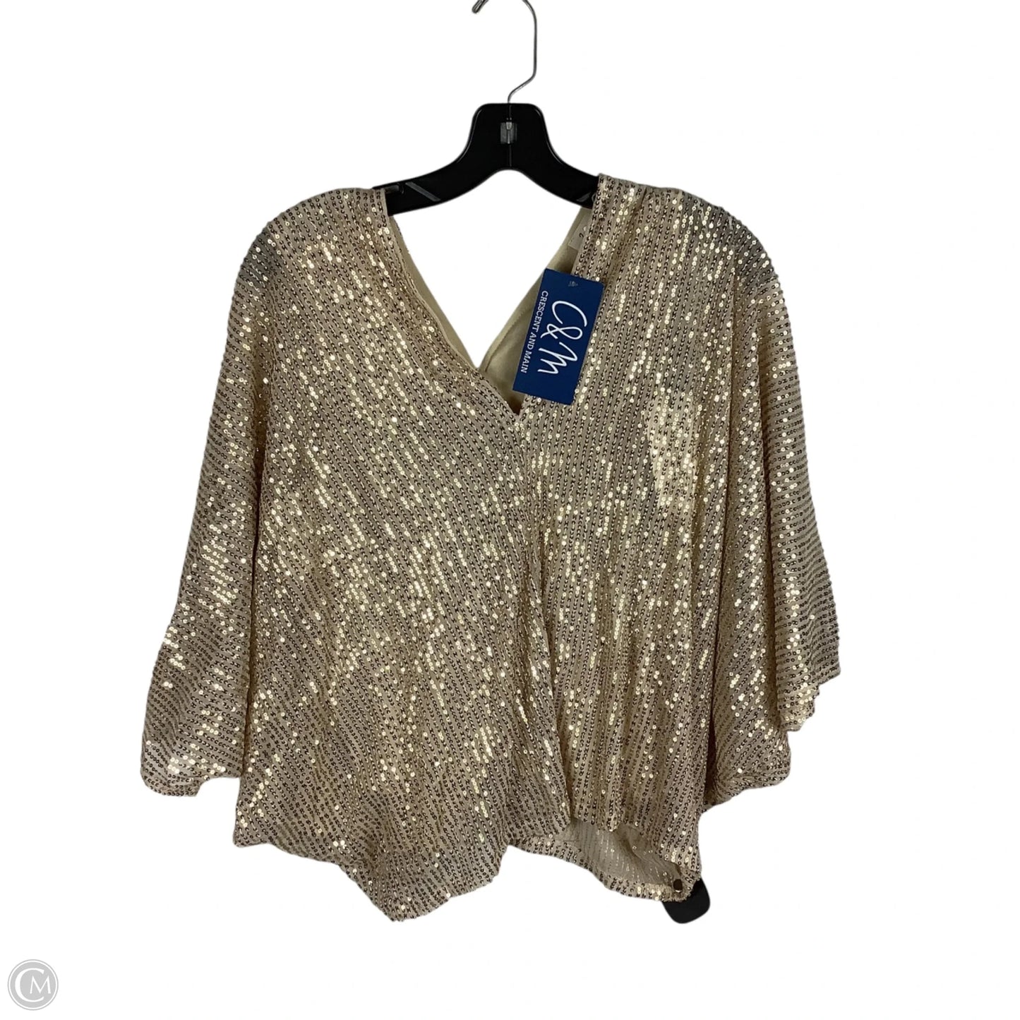 Top Long Sleeve By Vine & Love In Gold, Size: M