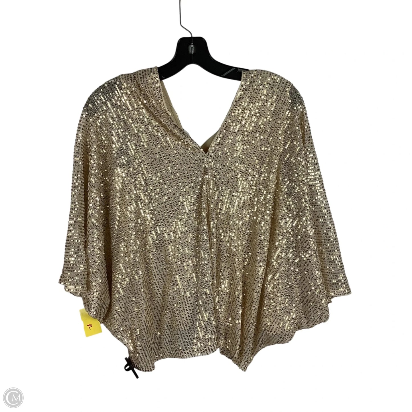Top Long Sleeve By Vine & Love In Gold, Size: M