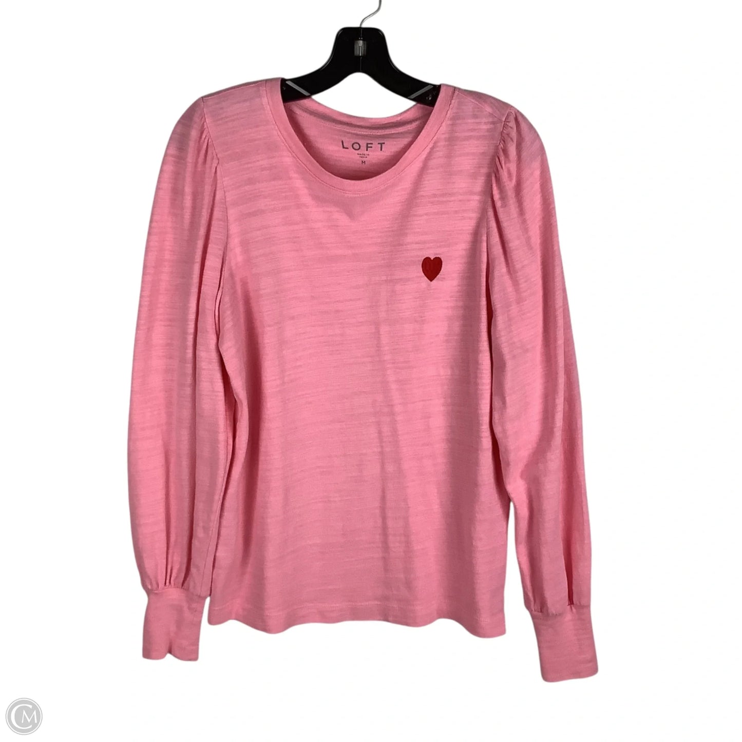 Top Long Sleeve By Loft In Pink, Size: M
