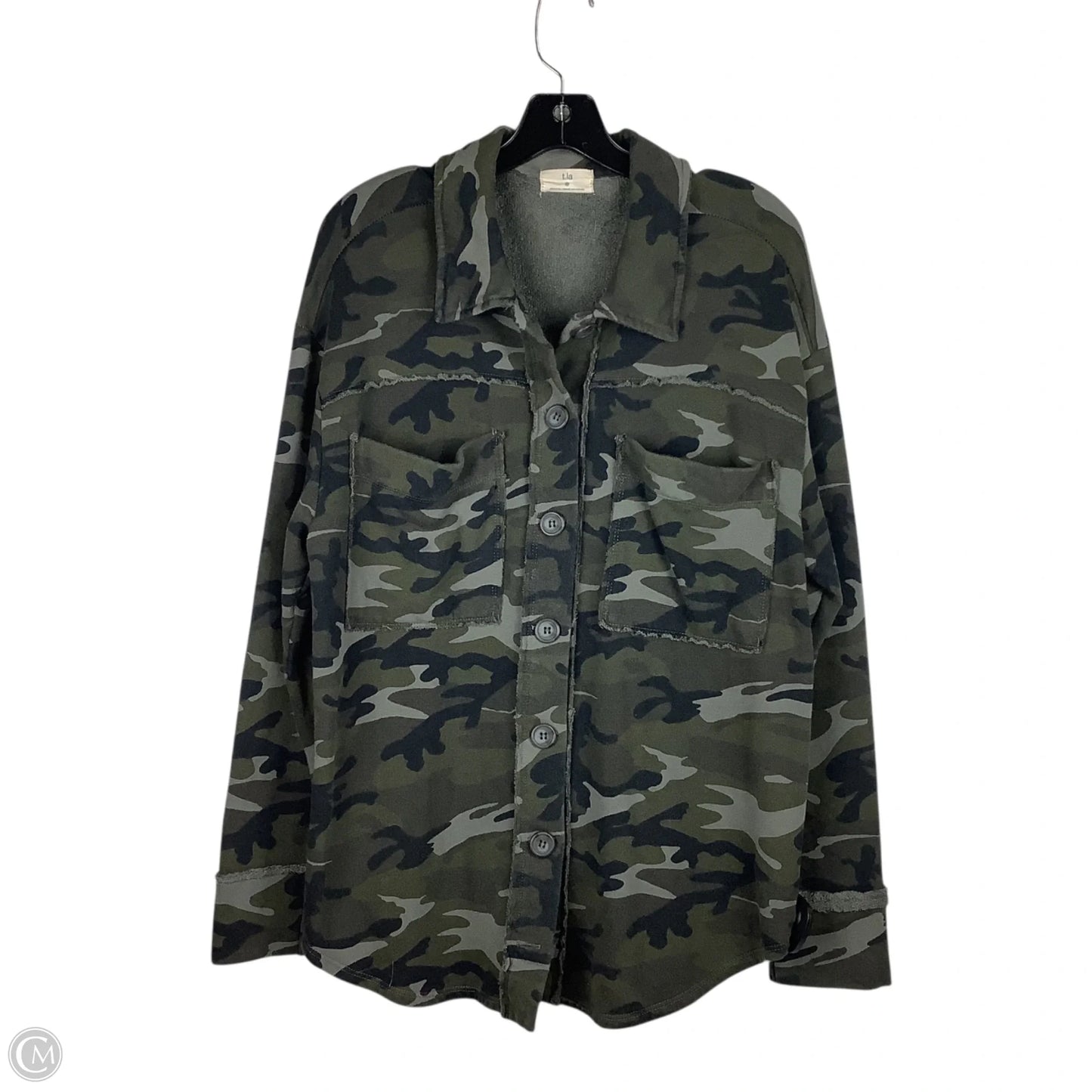 Jacket Shirt By T.la In Camouflage Print, Size: M
