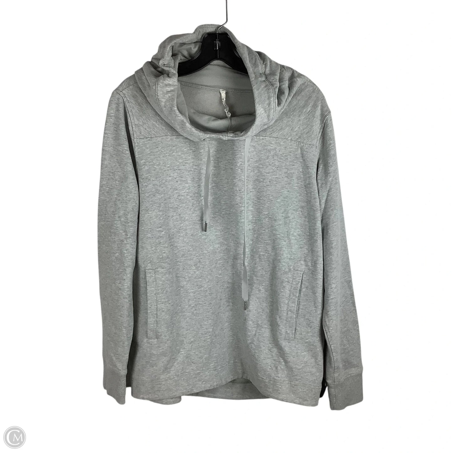 Athletic Sweatshirt Hoodie By Lululemon In Grey, Size: 10