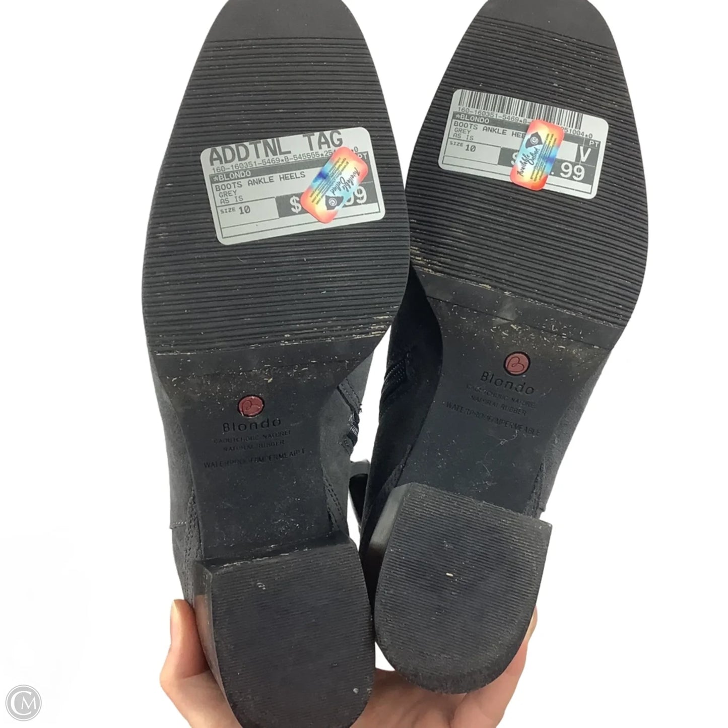 Boots Ankle Heels By Blondo In Grey, Size: 10