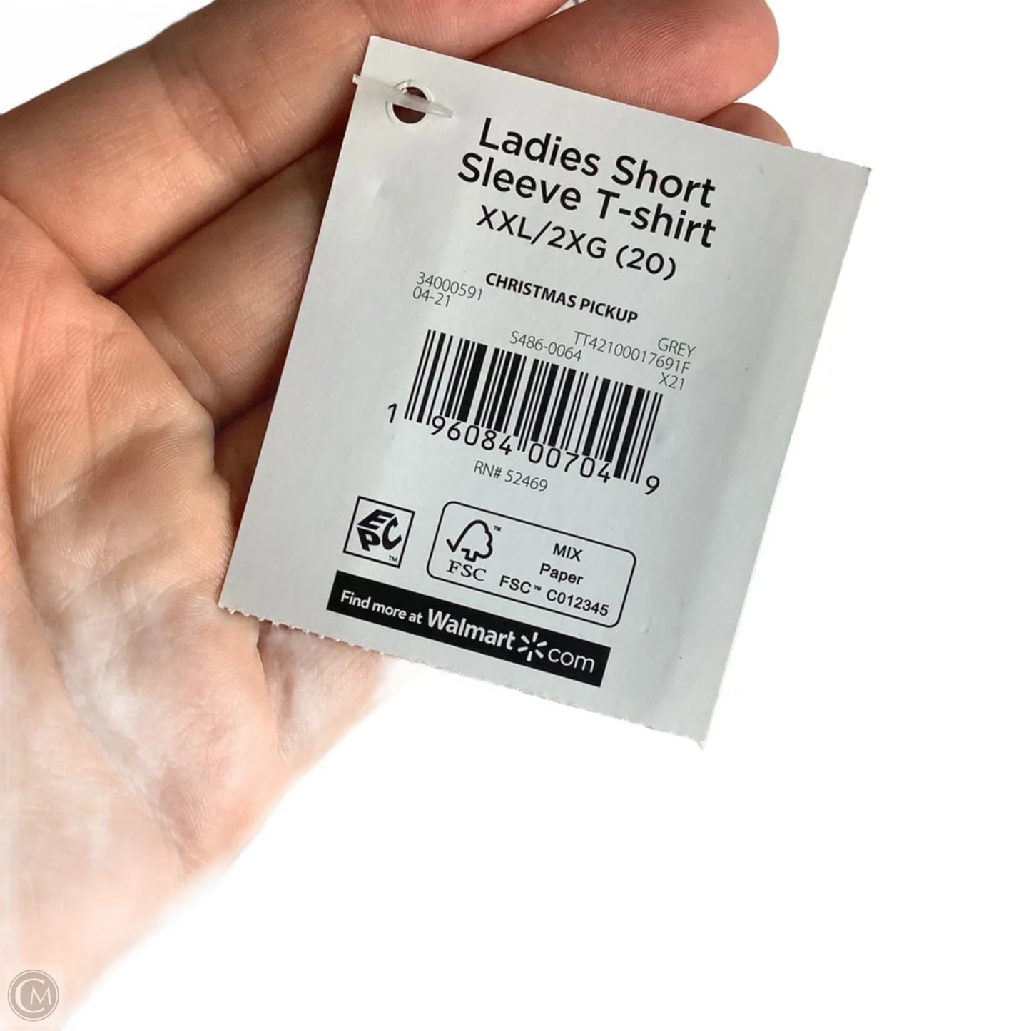 Top Short Sleeve By Holiday Time In Grey, Size: Xxl