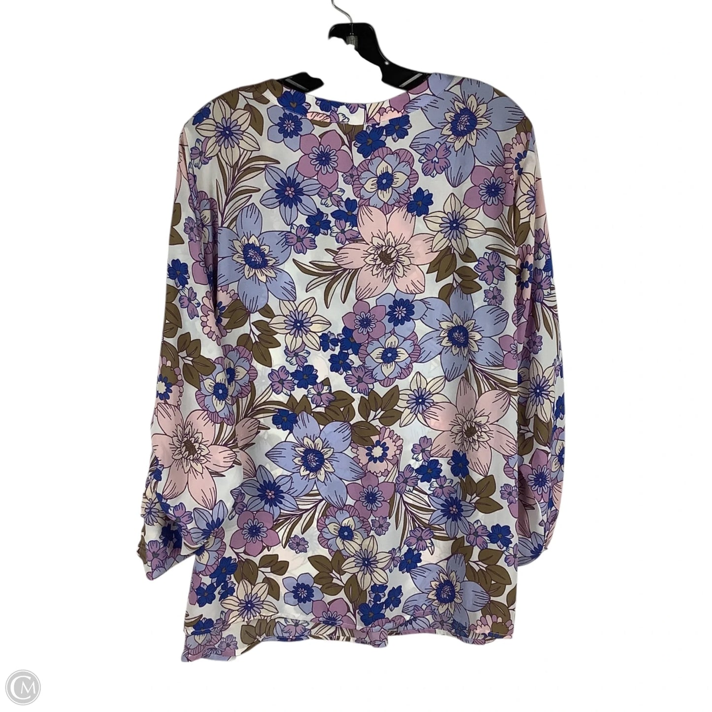Top Long Sleeve By Clothes Mentor In Floral Print, Size: 1x