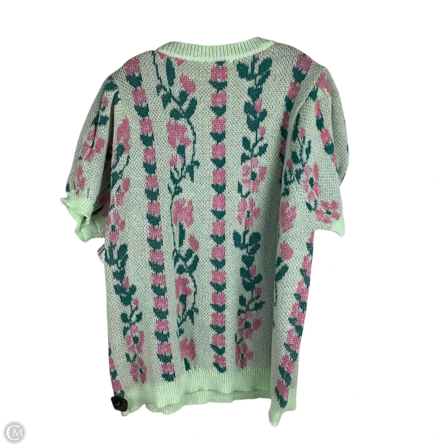 Sweater Short Sleeve By Haptics In Green & Pink, Size: 3x