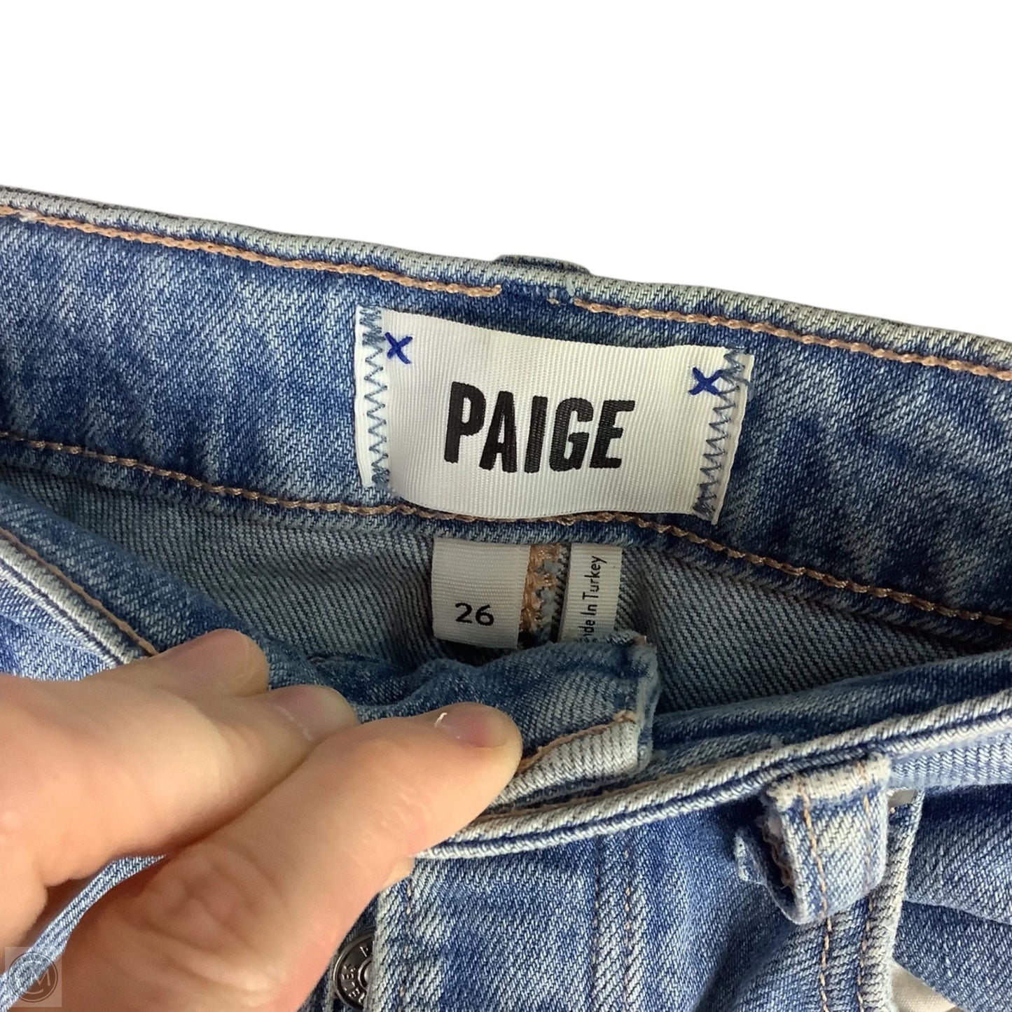 Jeans Straight By Paige In Blue Denim, Size: 2 (26)